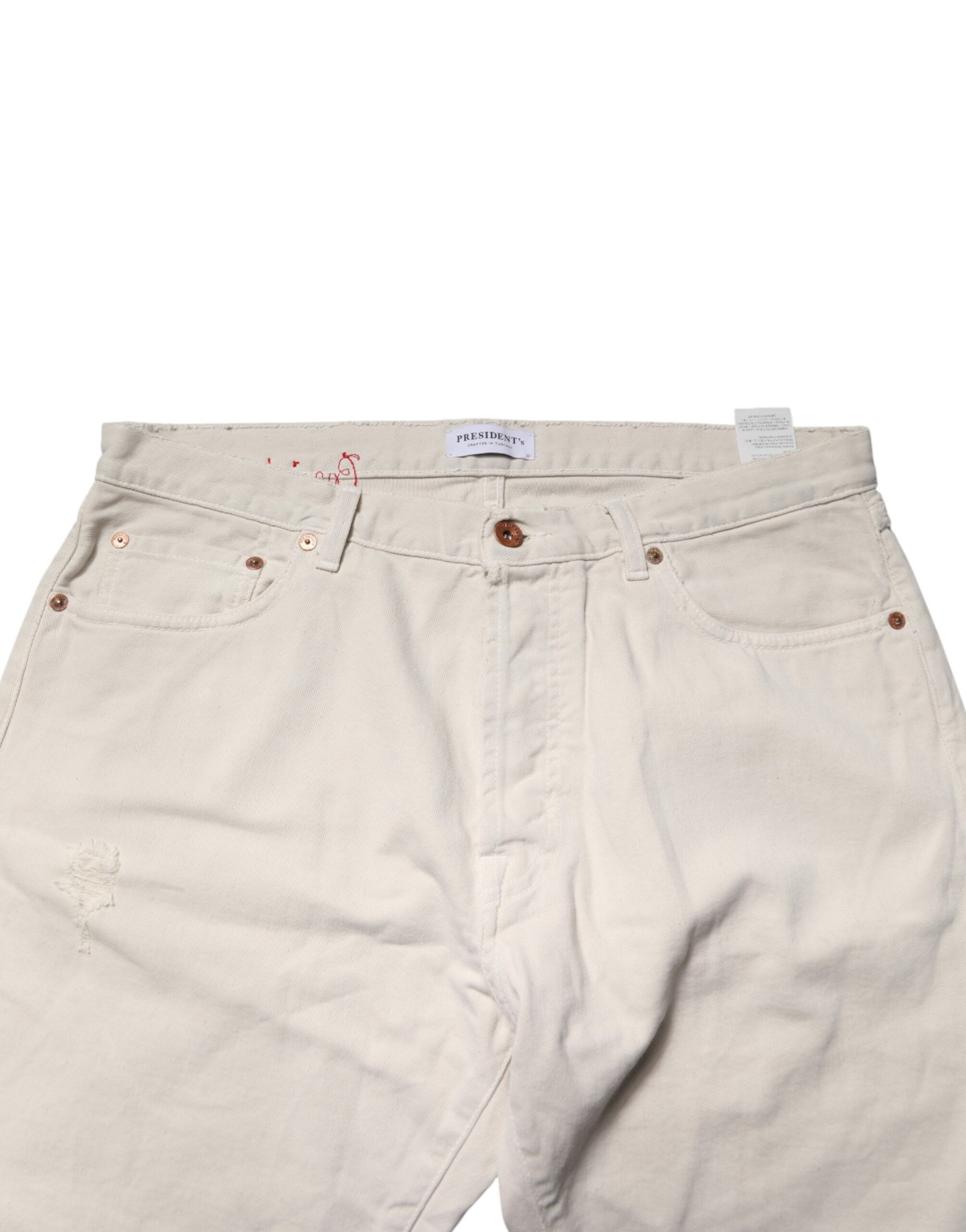 Cotton Straight Mid Waist Denim Men Trouser Men's Jeans (Pre-Owned) - President's - Modalova