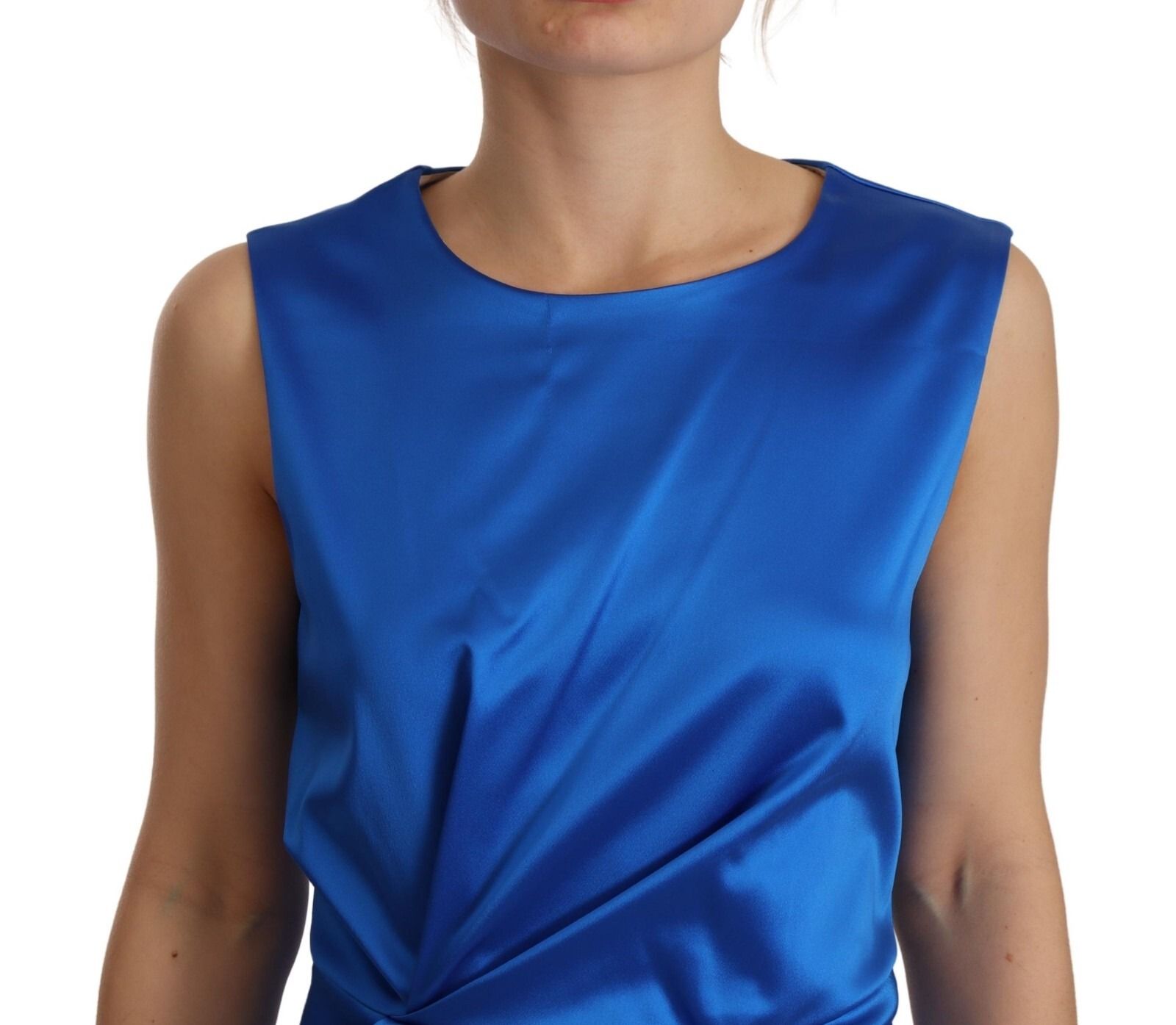 Acetate Royal Roundneck Sleeveless Sheath Midi Women's Dress (Pre-Owned) - Parosh - Modalova