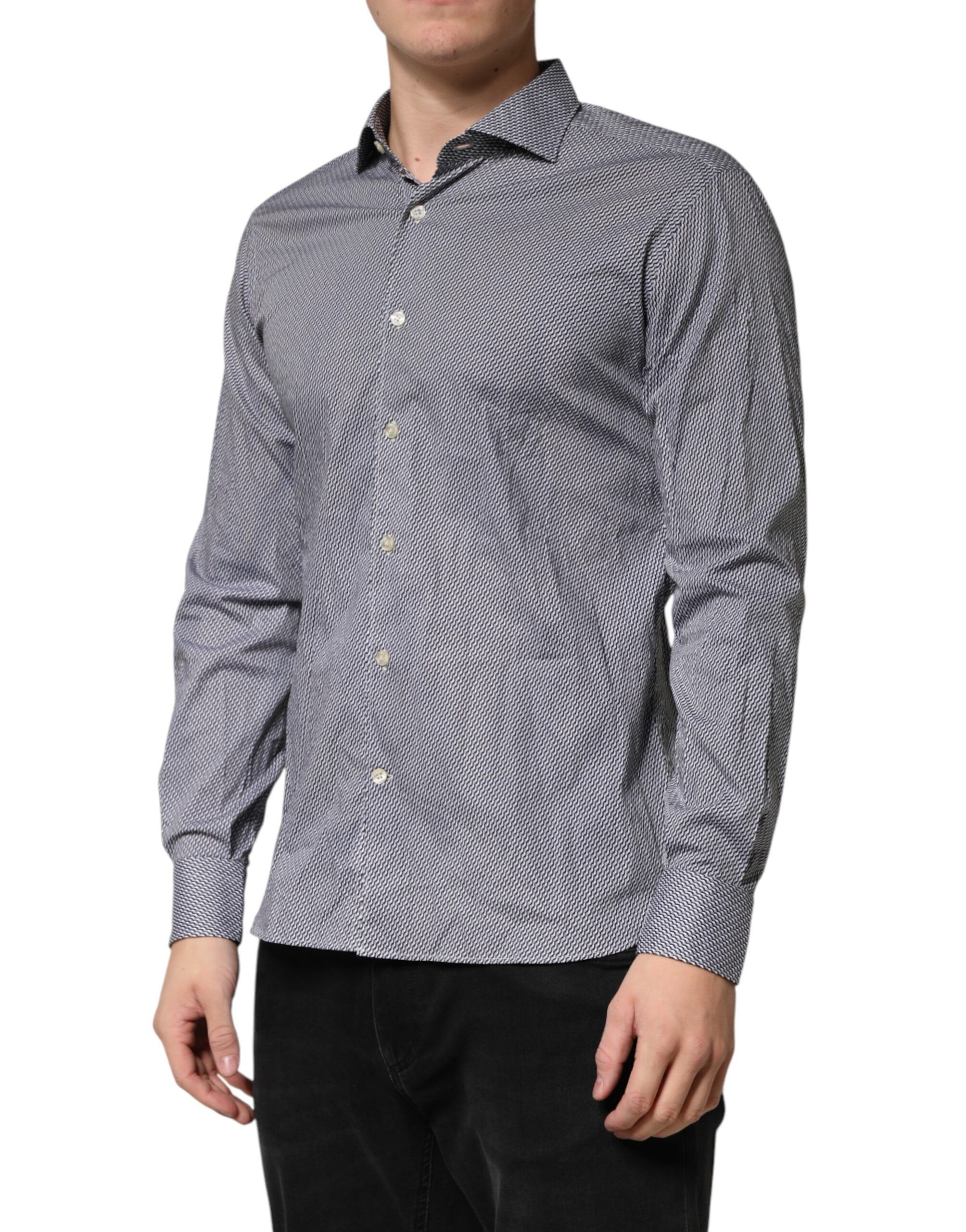 Patterned Long Sleeves Dress Men's Shirt - Domenico Tagliente - Modalova