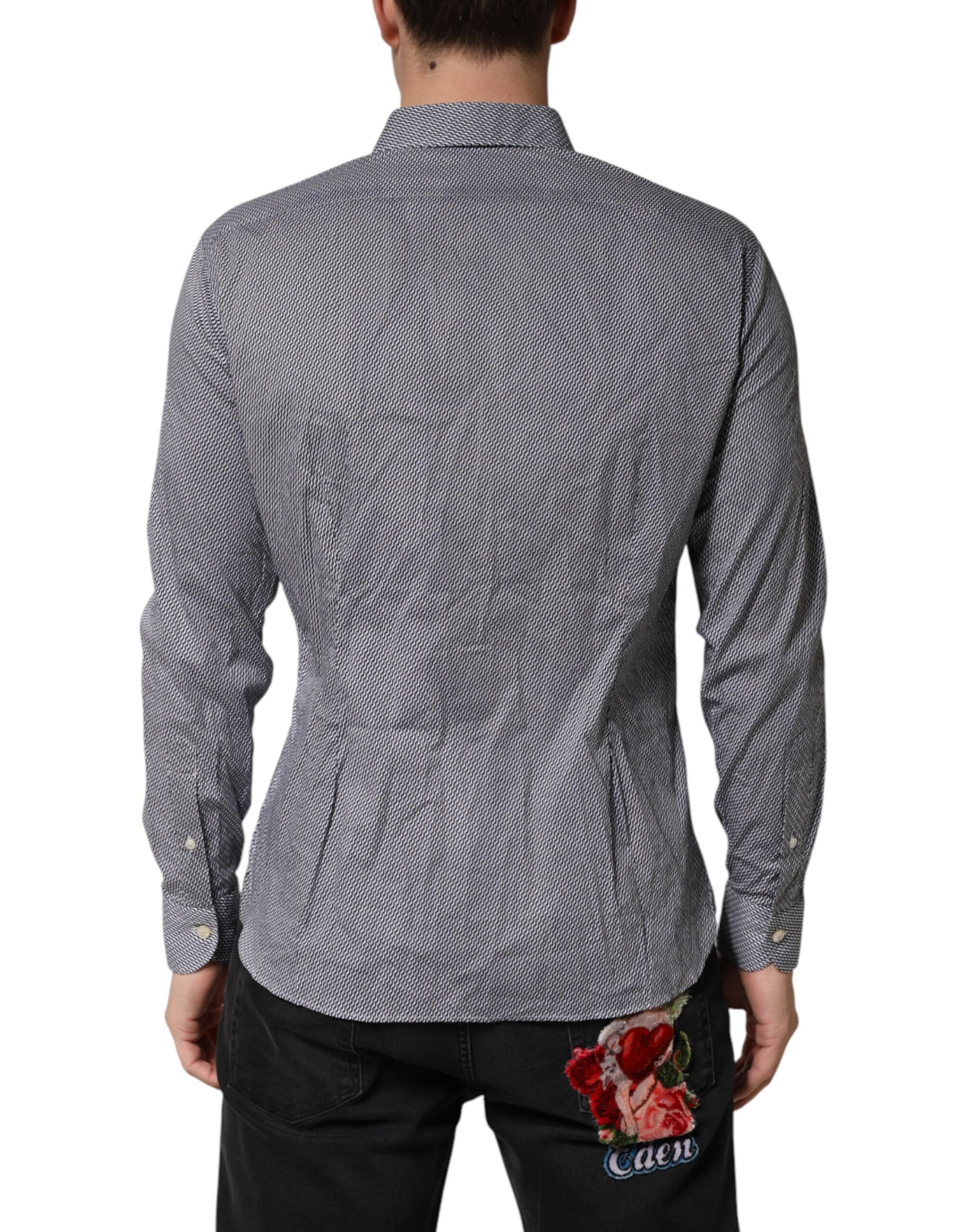 Patterned Long Sleeves Dress Men's Shirt - Domenico Tagliente - Modalova