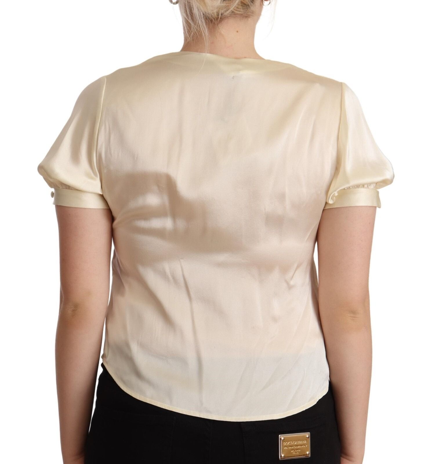 Blouse Silk Short Sleeves V-neck Women's Top (Pre-Owned) - L'Autre Chose - Modalova