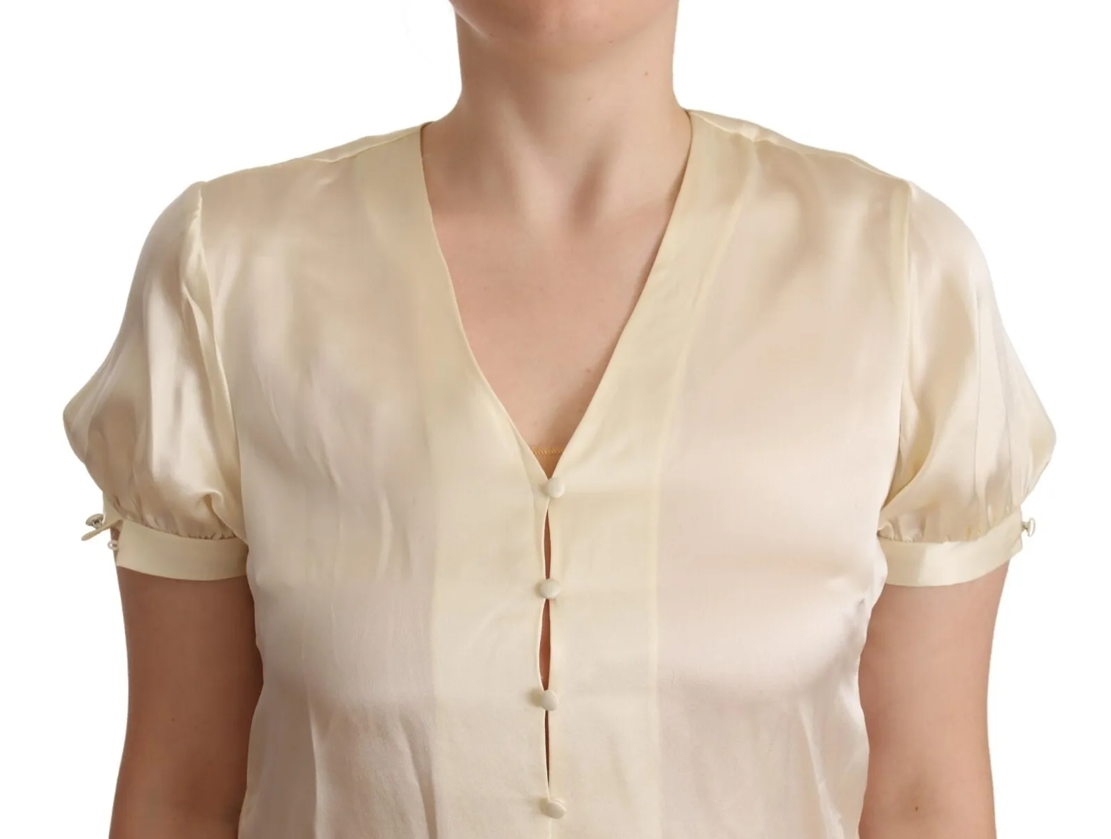 Blouse Silk Short Sleeves V-neck Women's Top (Pre-Owned) - L'Autre Chose - Modalova
