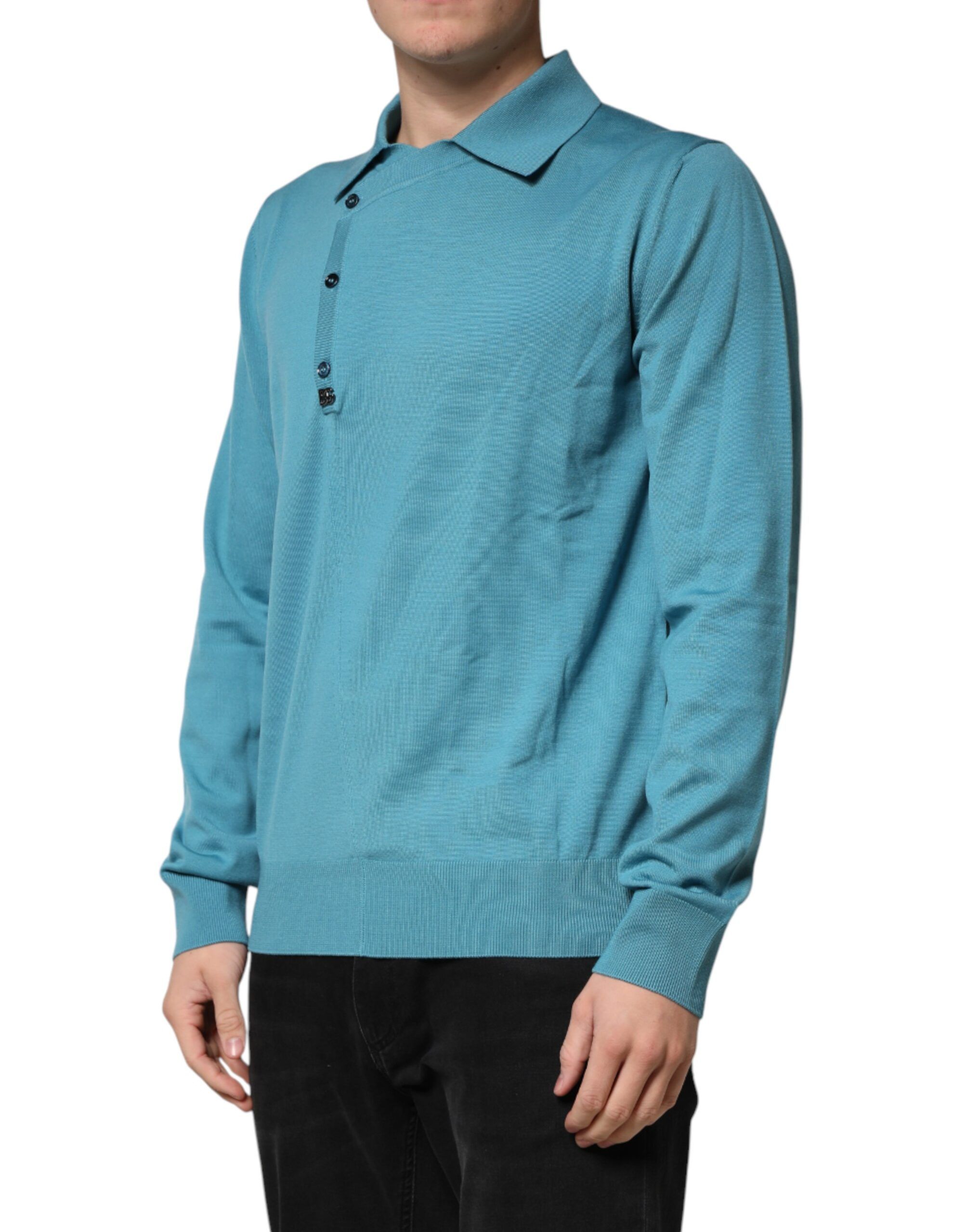 Wool Collared Polo Pullover Men's Sweater - Dolce & Gabbana - Modalova