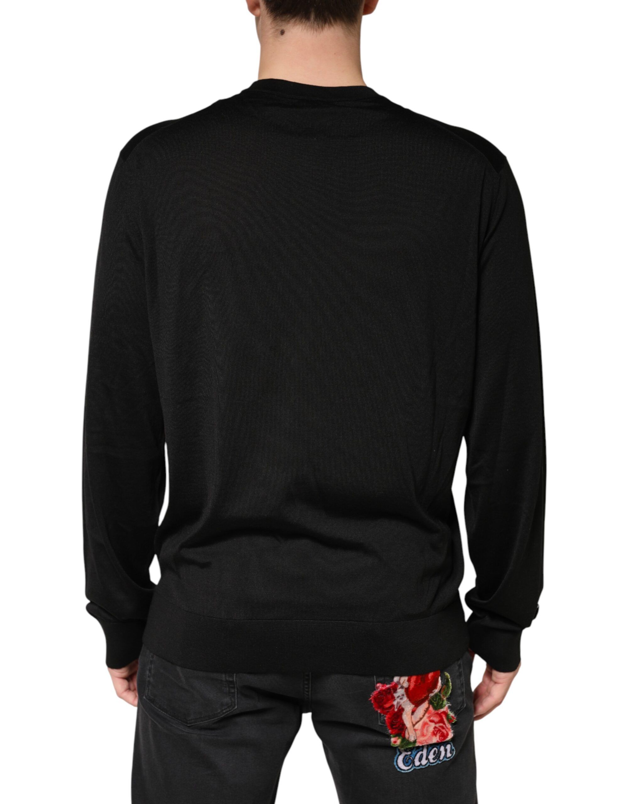 Silk Men Crew Neck Pullover Men's Sweater - Dolce & Gabbana - Modalova