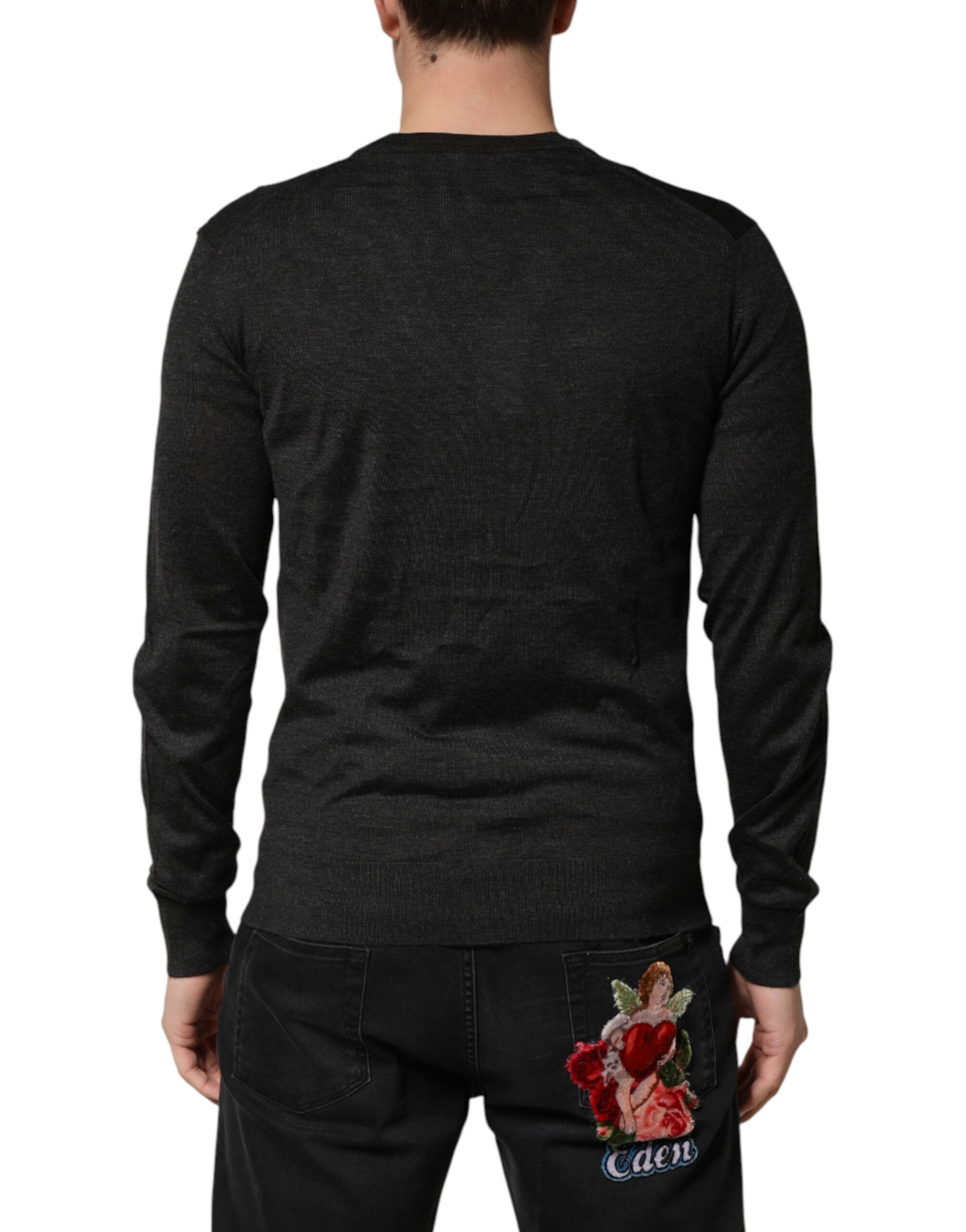 Black Cashmere Buttoned Men Cardigan Men's Sweater (Pre-Owned) - Dolce & Gabbana - Modalova