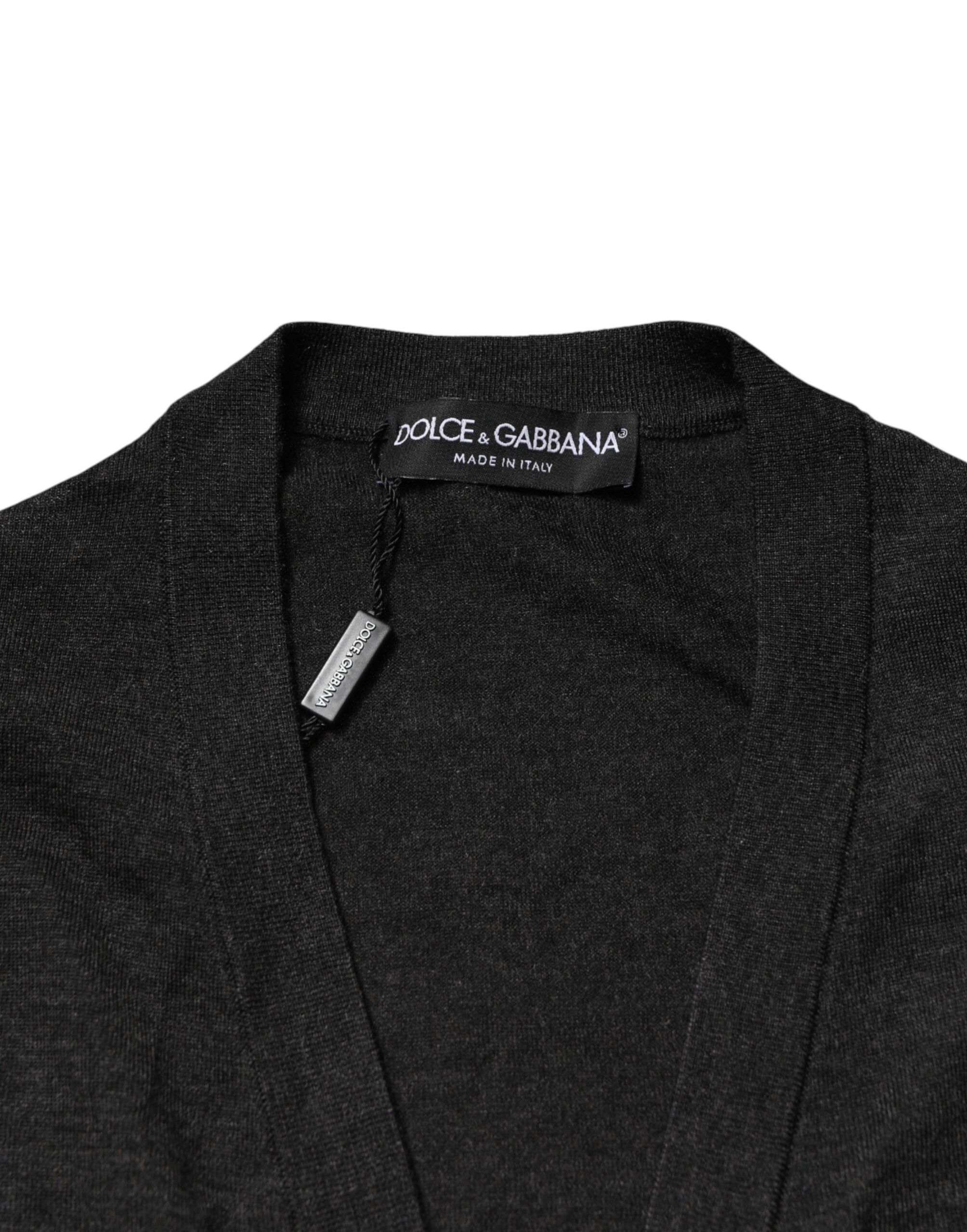 Black Cashmere Buttoned Men Cardigan Men's Sweater (Pre-Owned) - Dolce & Gabbana - Modalova
