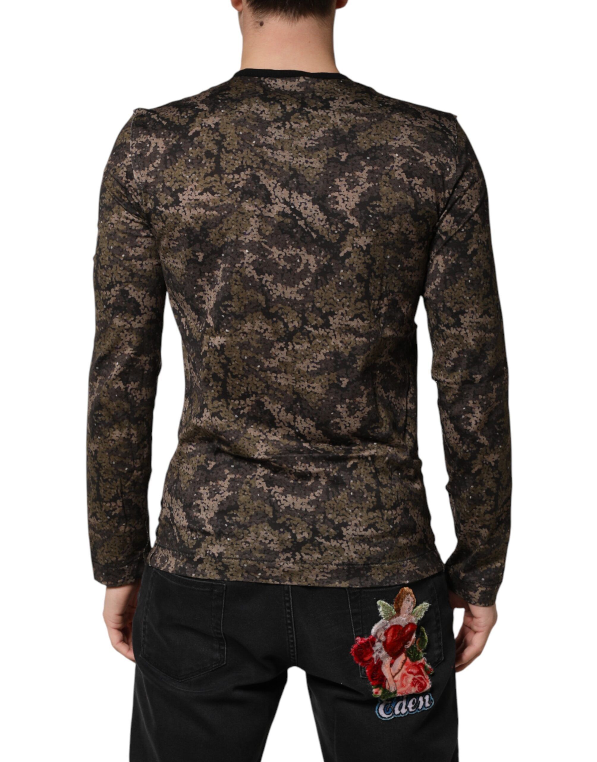 Camouflage Long Sleeves Men's T-shirt - Dolce & Gabbana - Modalova