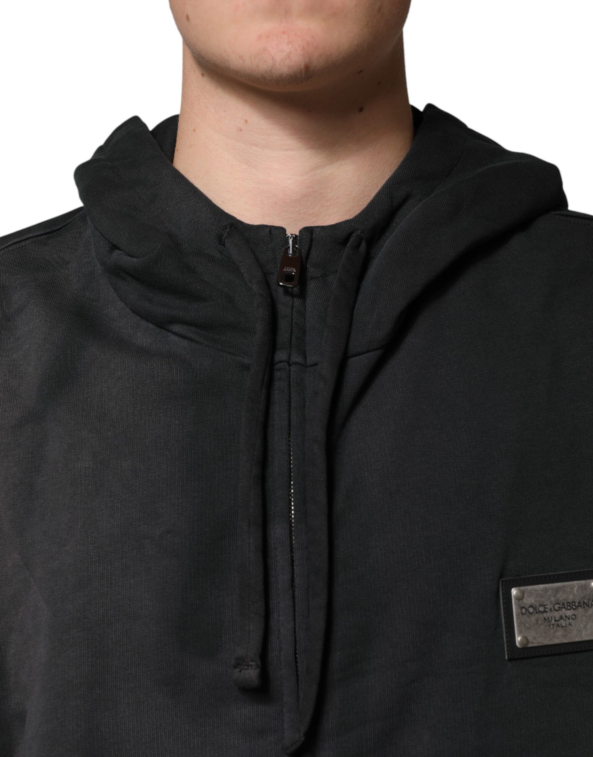 Logo Zipped Hooded Sweatshirt Men's Sweater (Pre-Owned) - Dolce & Gabbana - Modalova