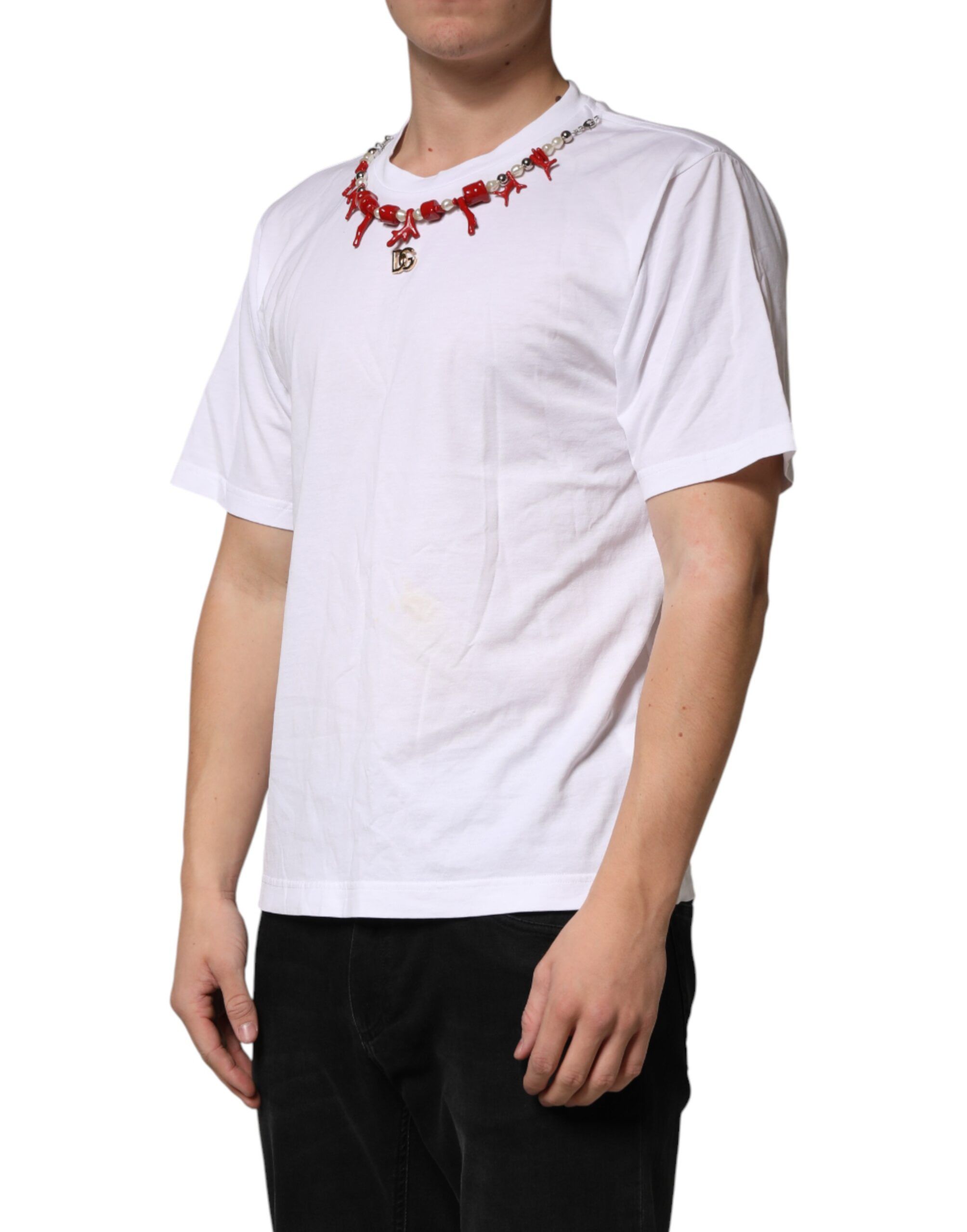Cotton Necklace Embellished Men's T-shirt (Pre-Owned) - Dolce & Gabbana - Modalova