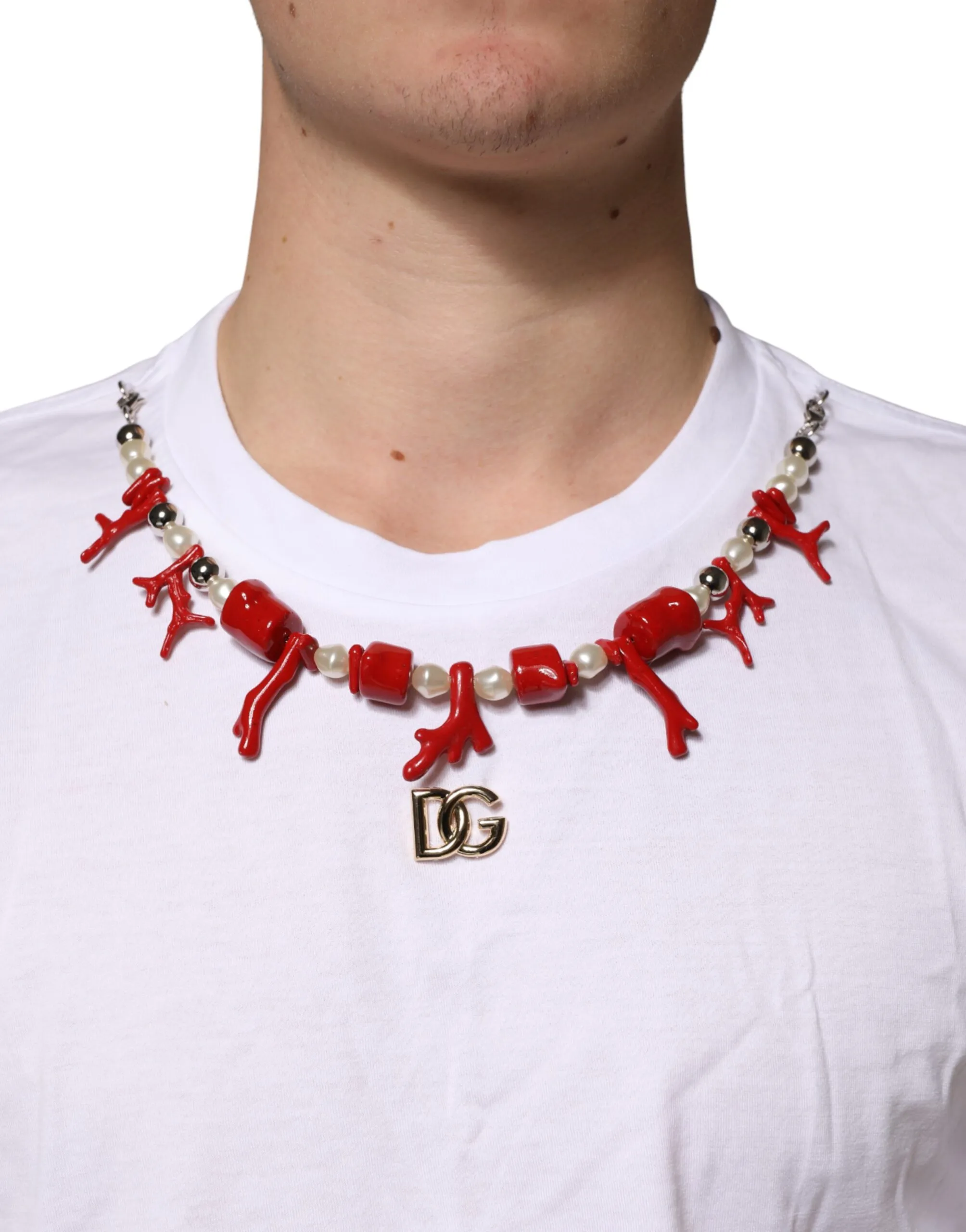 Cotton Necklace Embellished Men's T-shirt (Pre-Owned) - Dolce & Gabbana - Modalova
