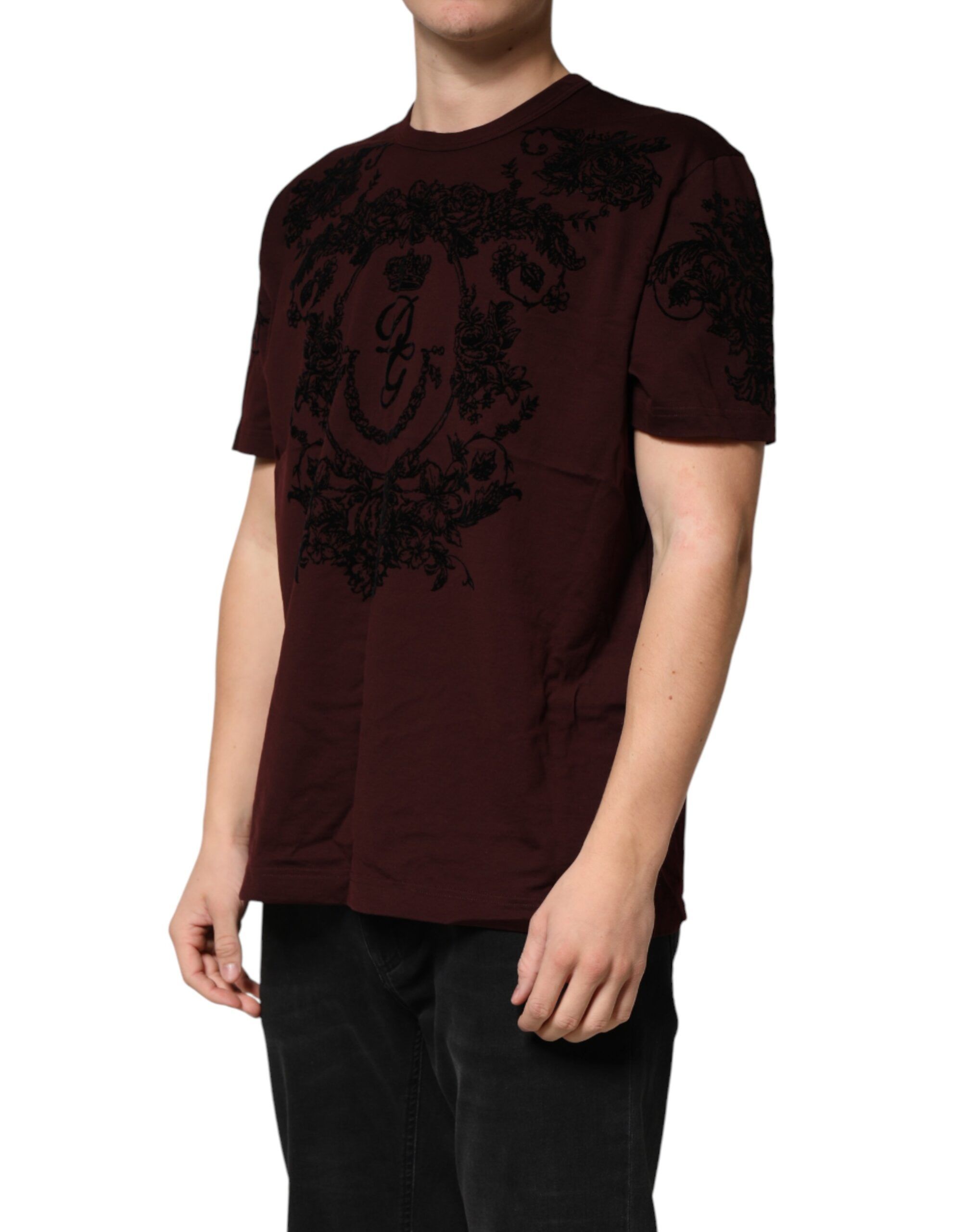 DG Crown Floral Crewneck Men Men's T-shirt (Pre-Owned) - Dolce & Gabbana - Modalova