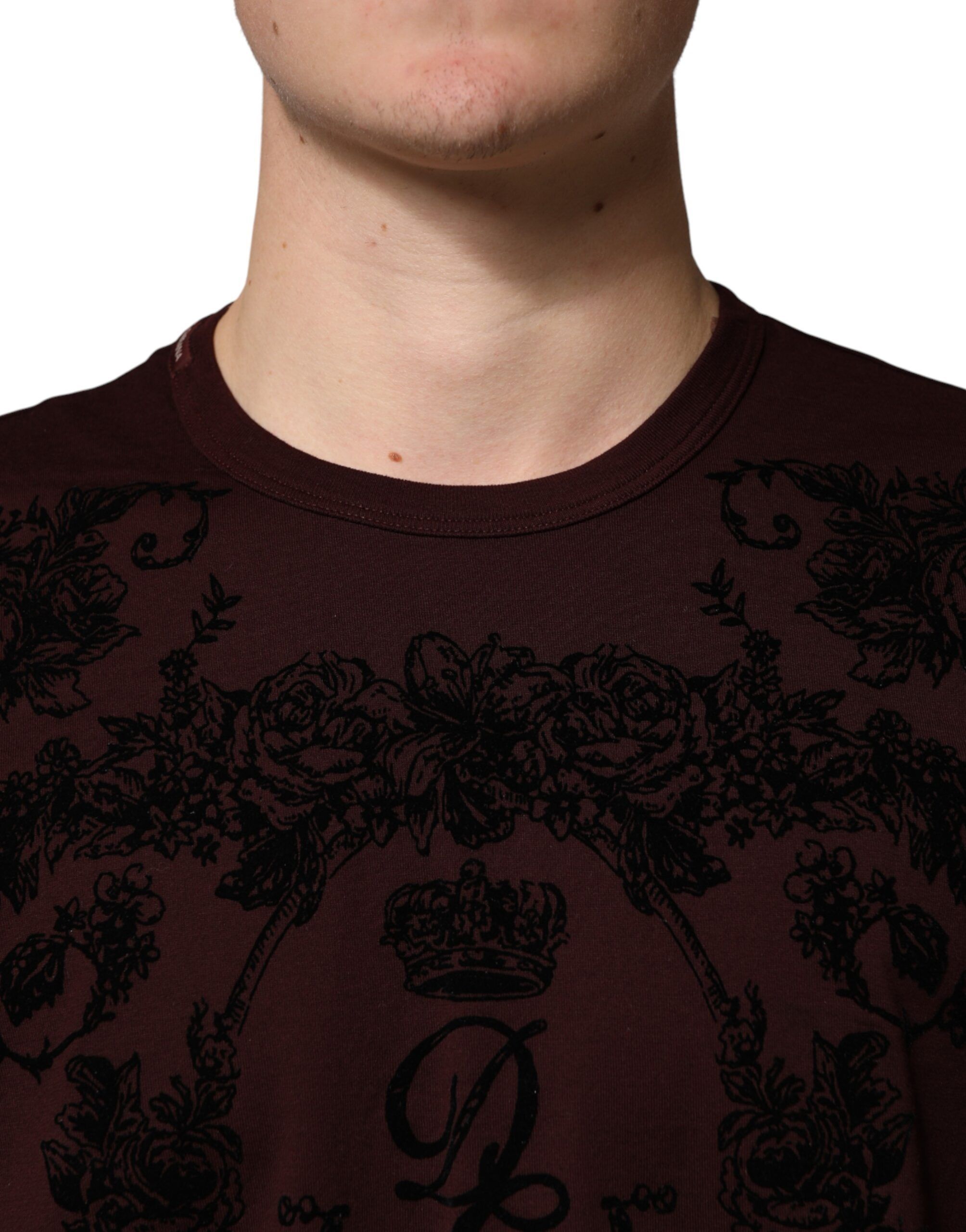 DG Crown Floral Crewneck Men Men's T-shirt (Pre-Owned) - Dolce & Gabbana - Modalova