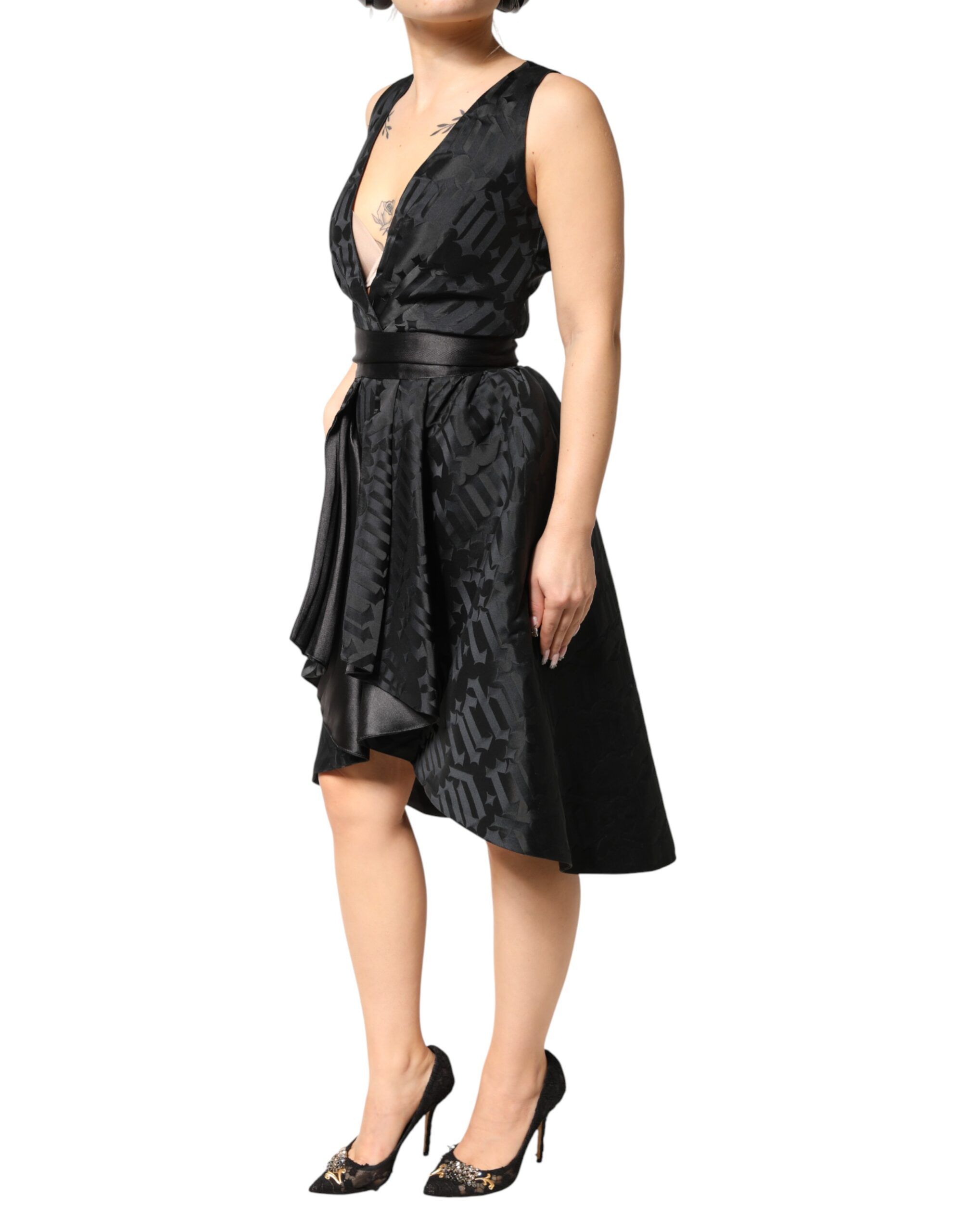 Jacquard Deep V-neck Sleeveless 2 Pc Women's Dress - John Richmond - Modalova