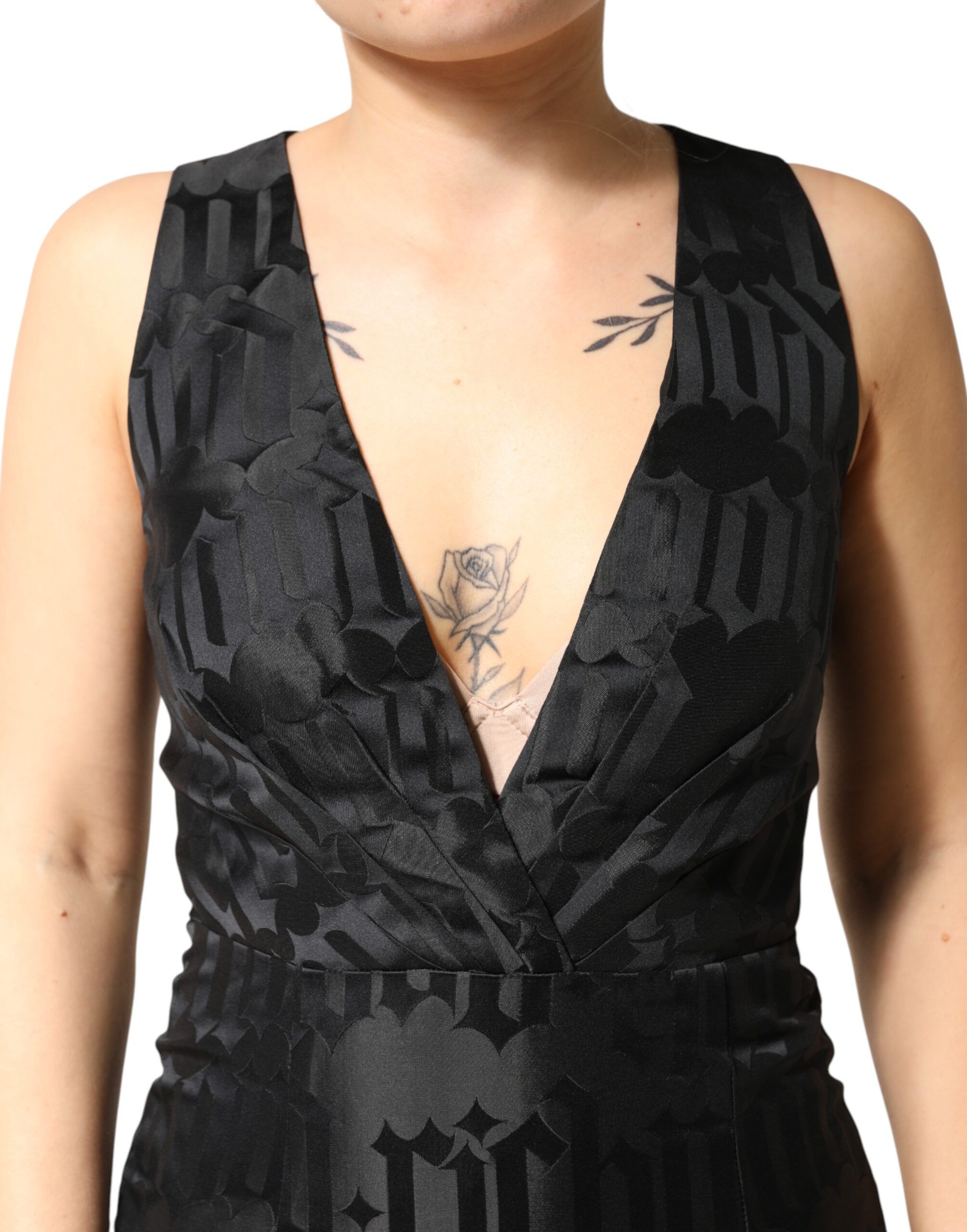 Jacquard Deep V-neck Sleeveless 2 Pc Women's Dress - John Richmond - Modalova