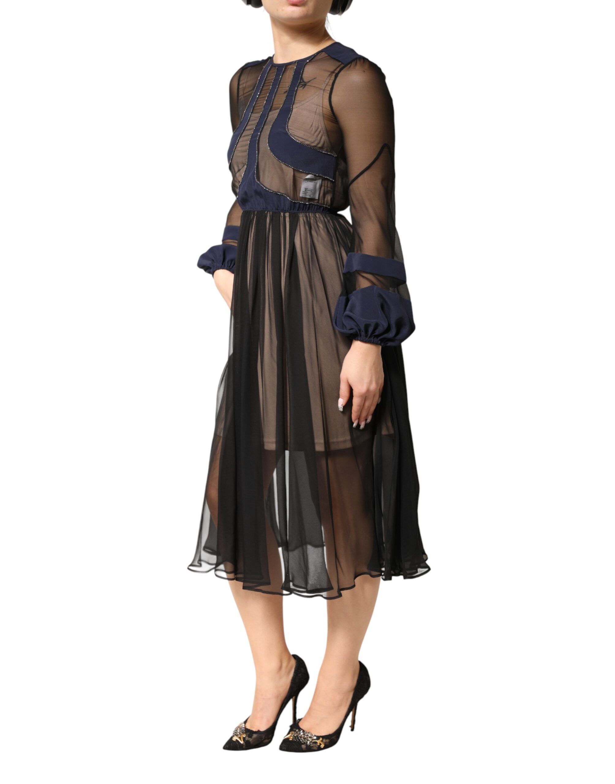 Long Sleeves Sheer Silk Sheath A-line Midi Women's Dress (Pre-Owned) - N.21 - Modalova