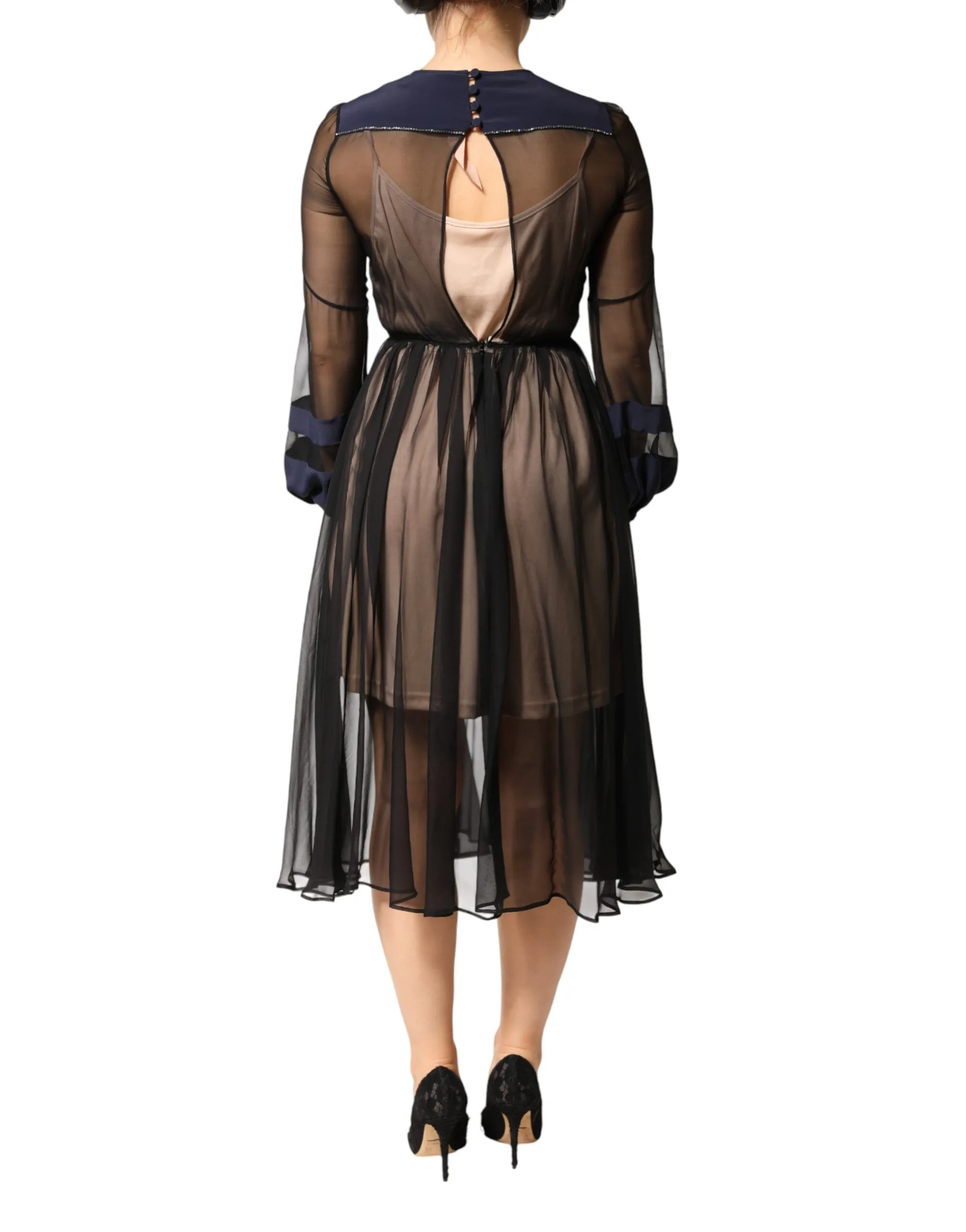 Long Sleeves Sheer Silk Sheath A-line Midi Women's Dress (Pre-Owned) - N.21 - Modalova