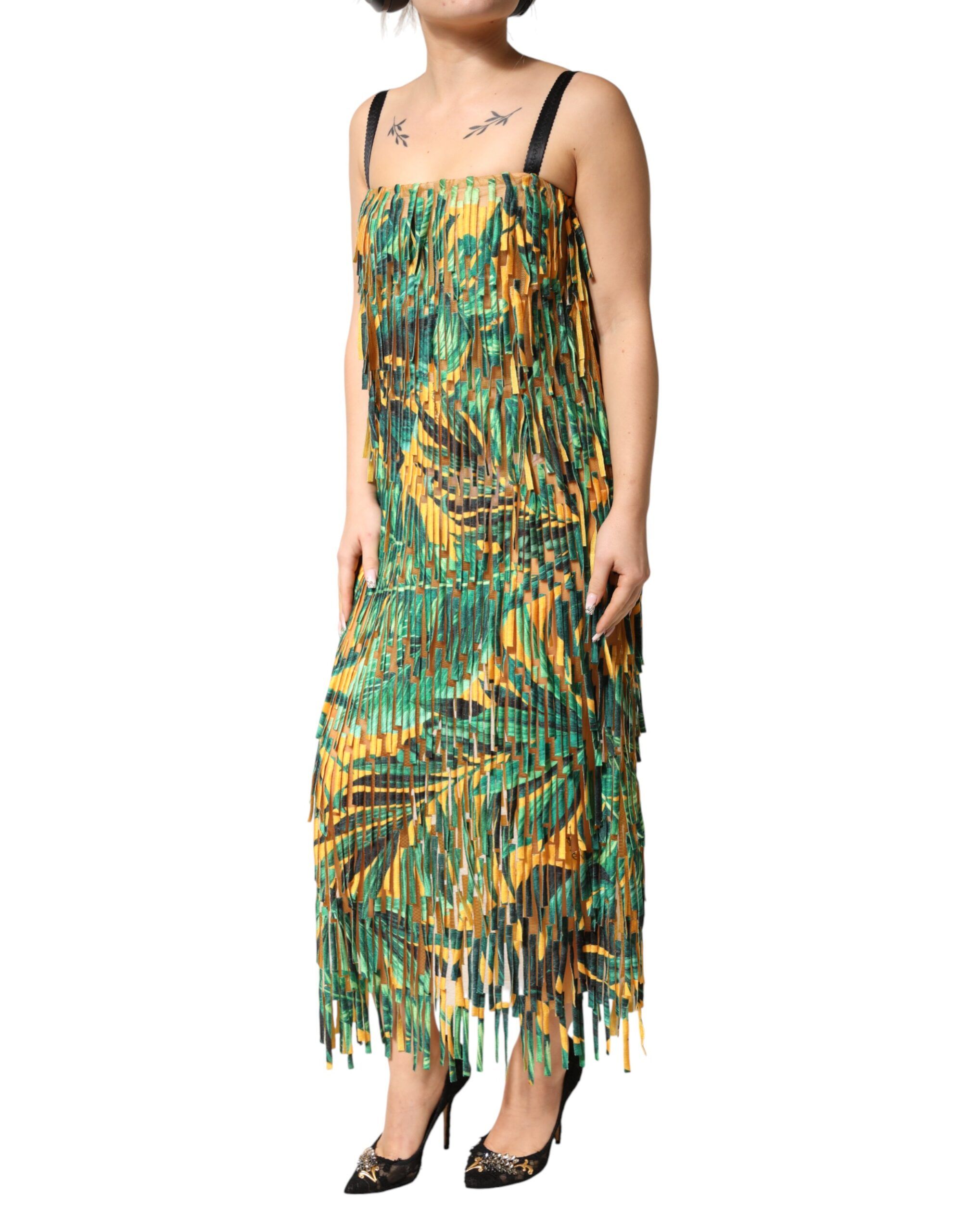 Tropical Print Fringe Maxi Women's Dress - Dolce & Gabbana - Modalova
