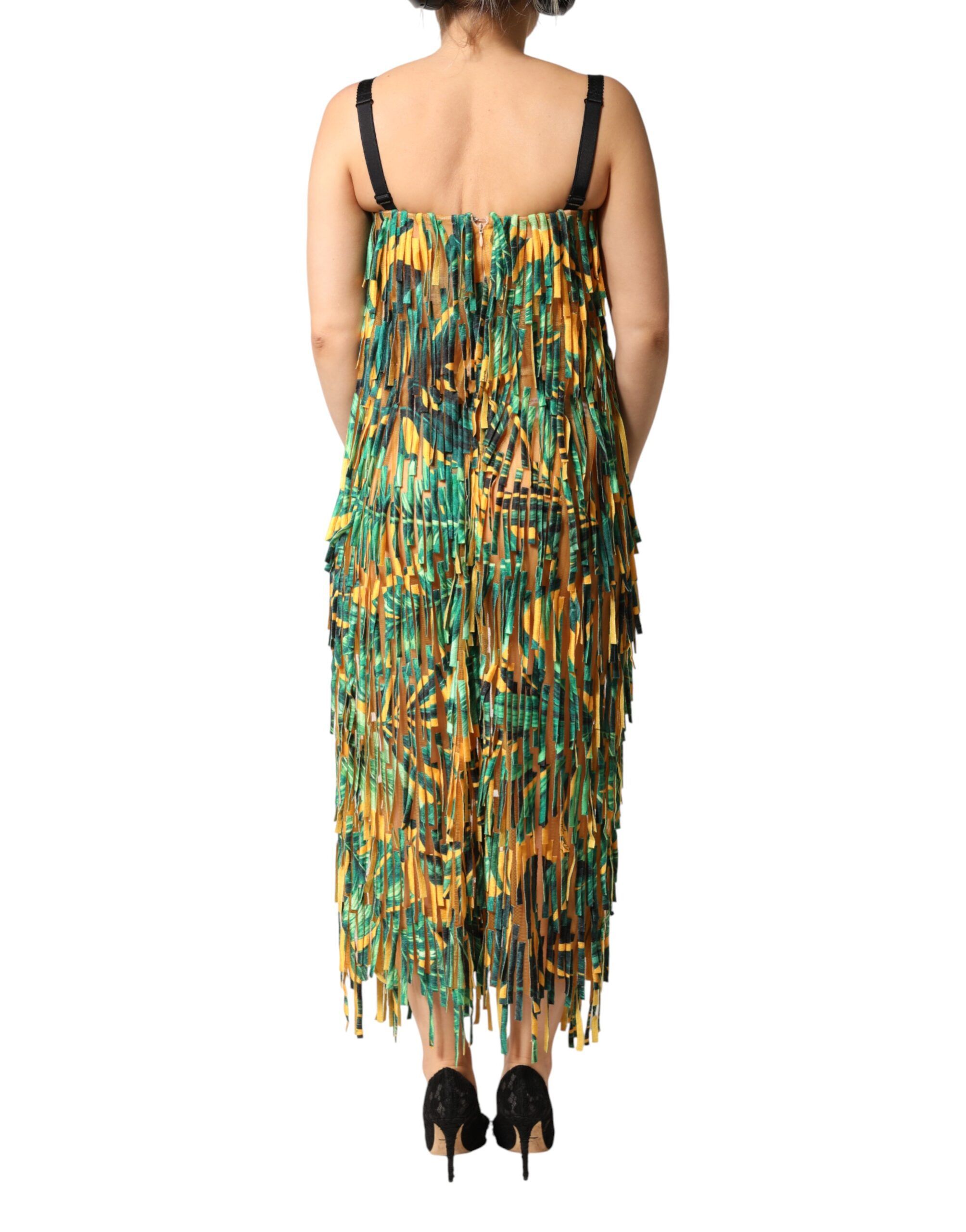 Tropical Print Fringe Maxi Women's Dress - Dolce & Gabbana - Modalova