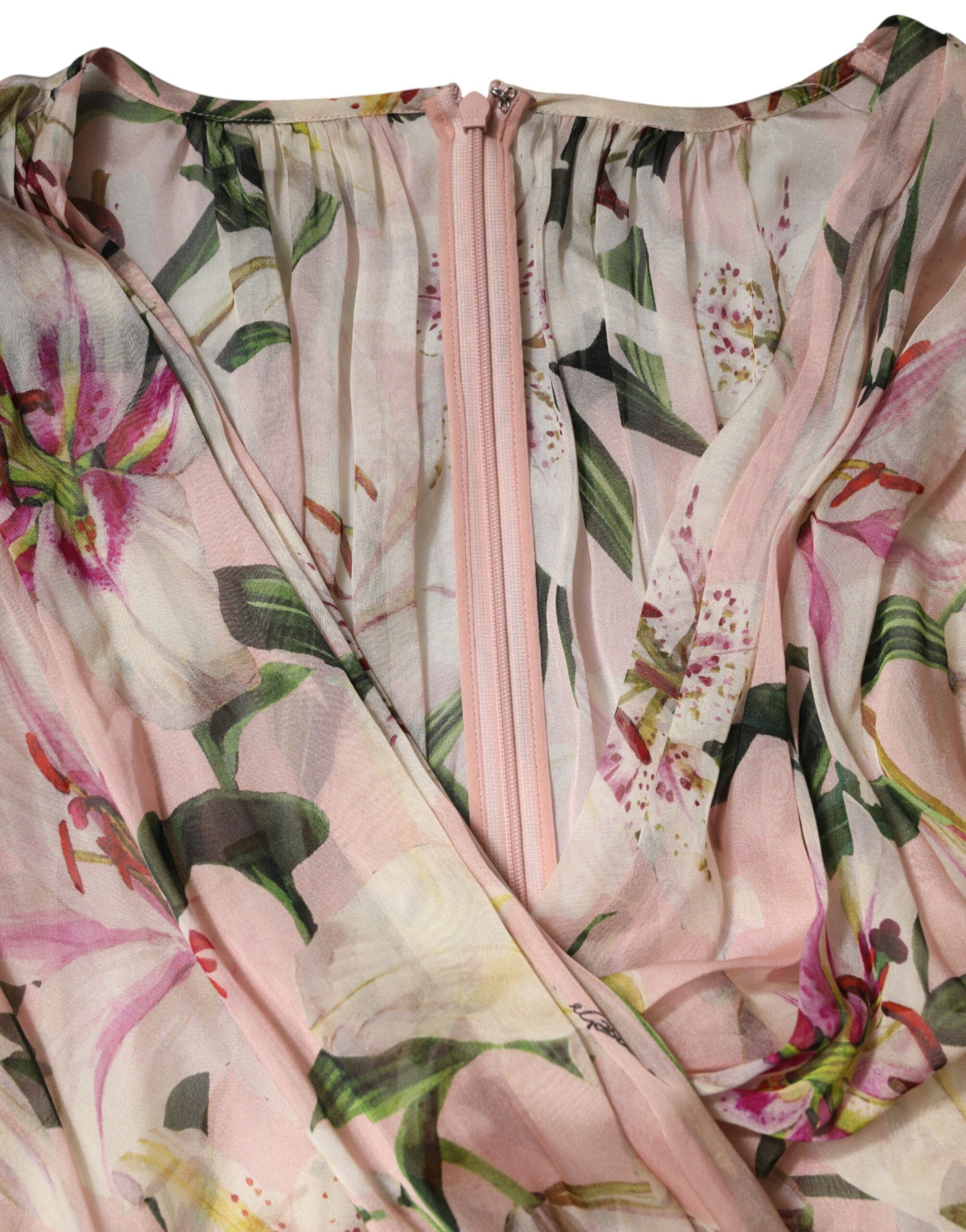 Lily Print A-line Pleated Maxi Women's Dress - Dolce & Gabbana - Modalova