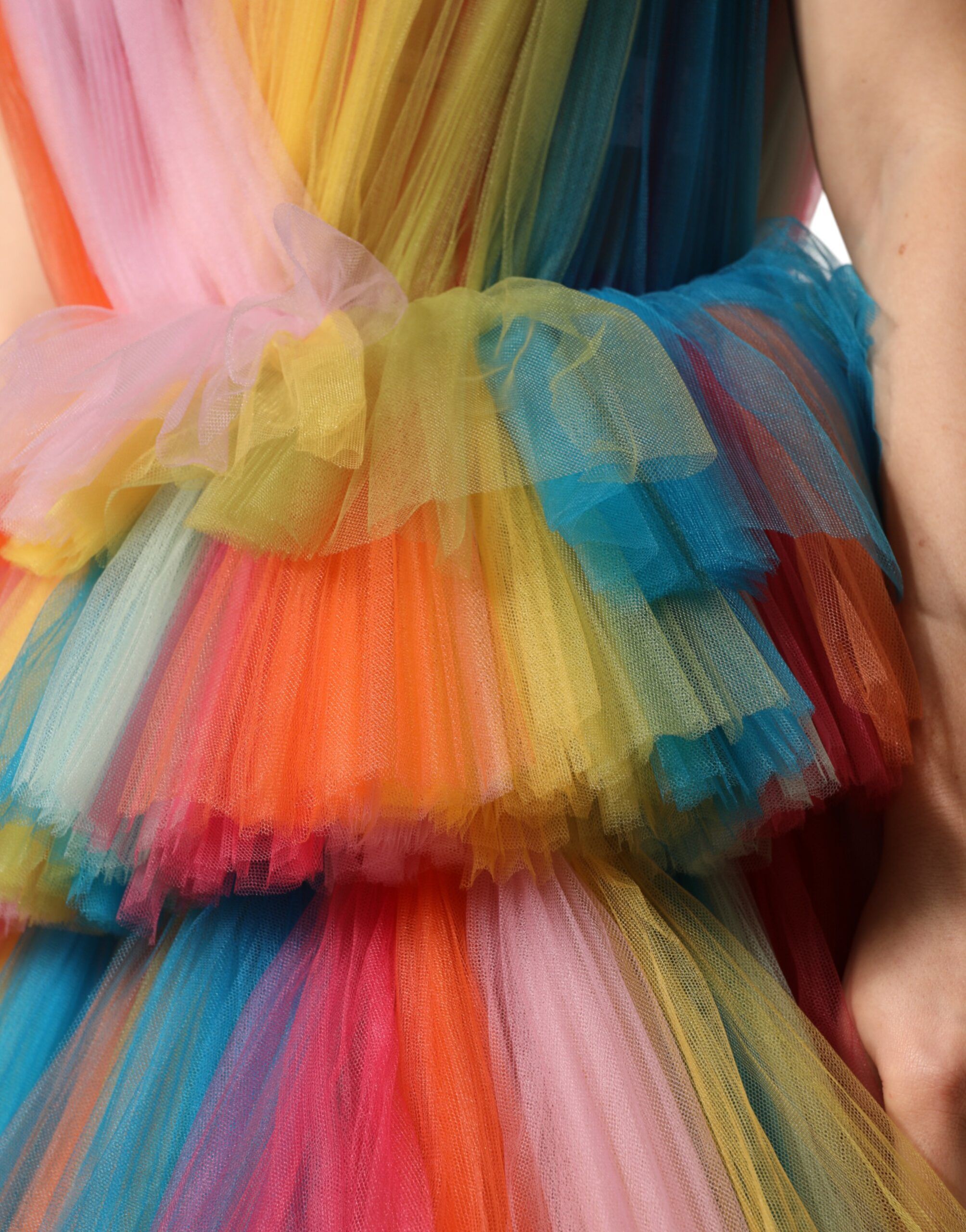 Nylon Tiered Tulle Midi Women's Dress - Dolce & Gabbana - Modalova