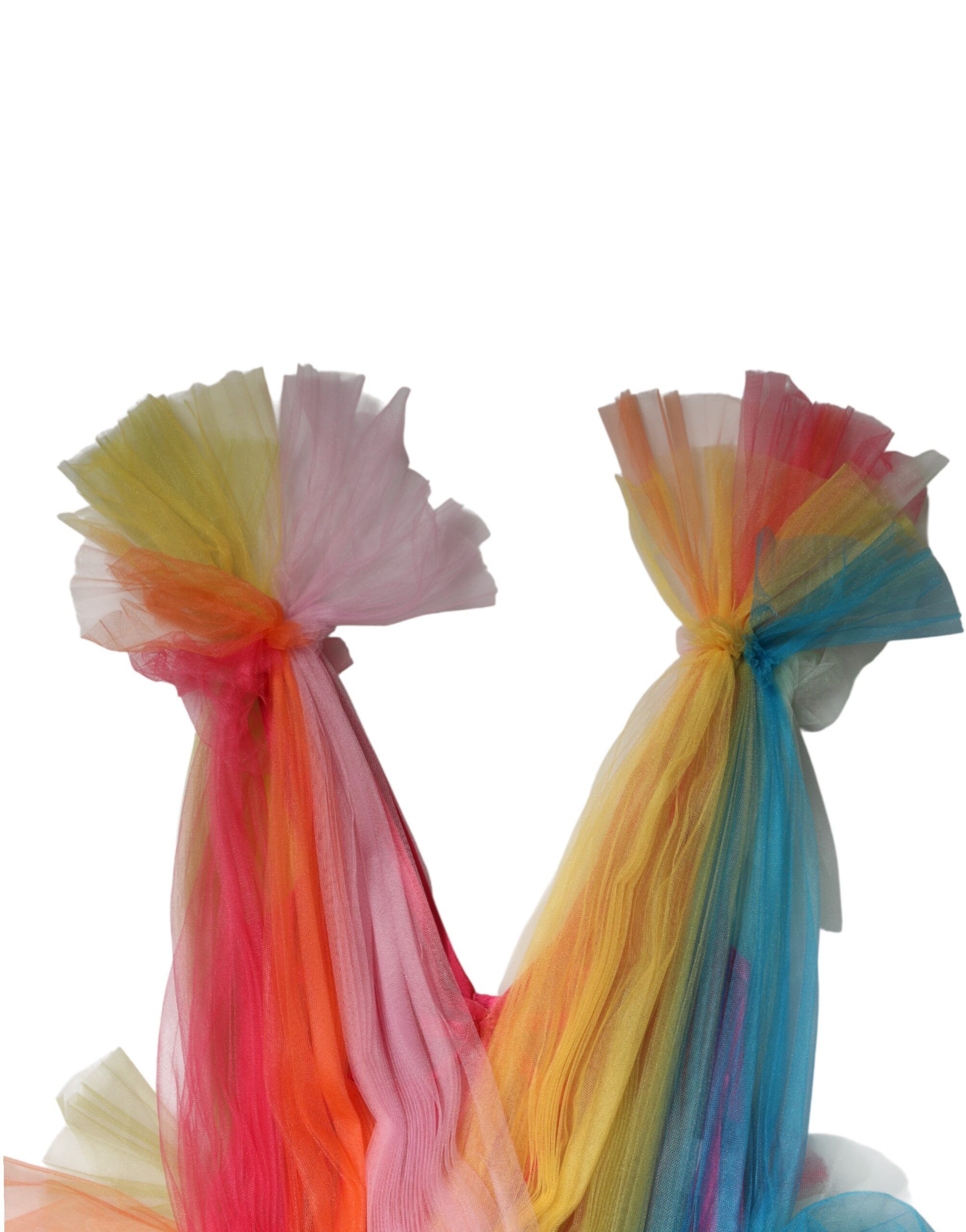 Nylon Tiered Tulle Midi Women's Dress - Dolce & Gabbana - Modalova