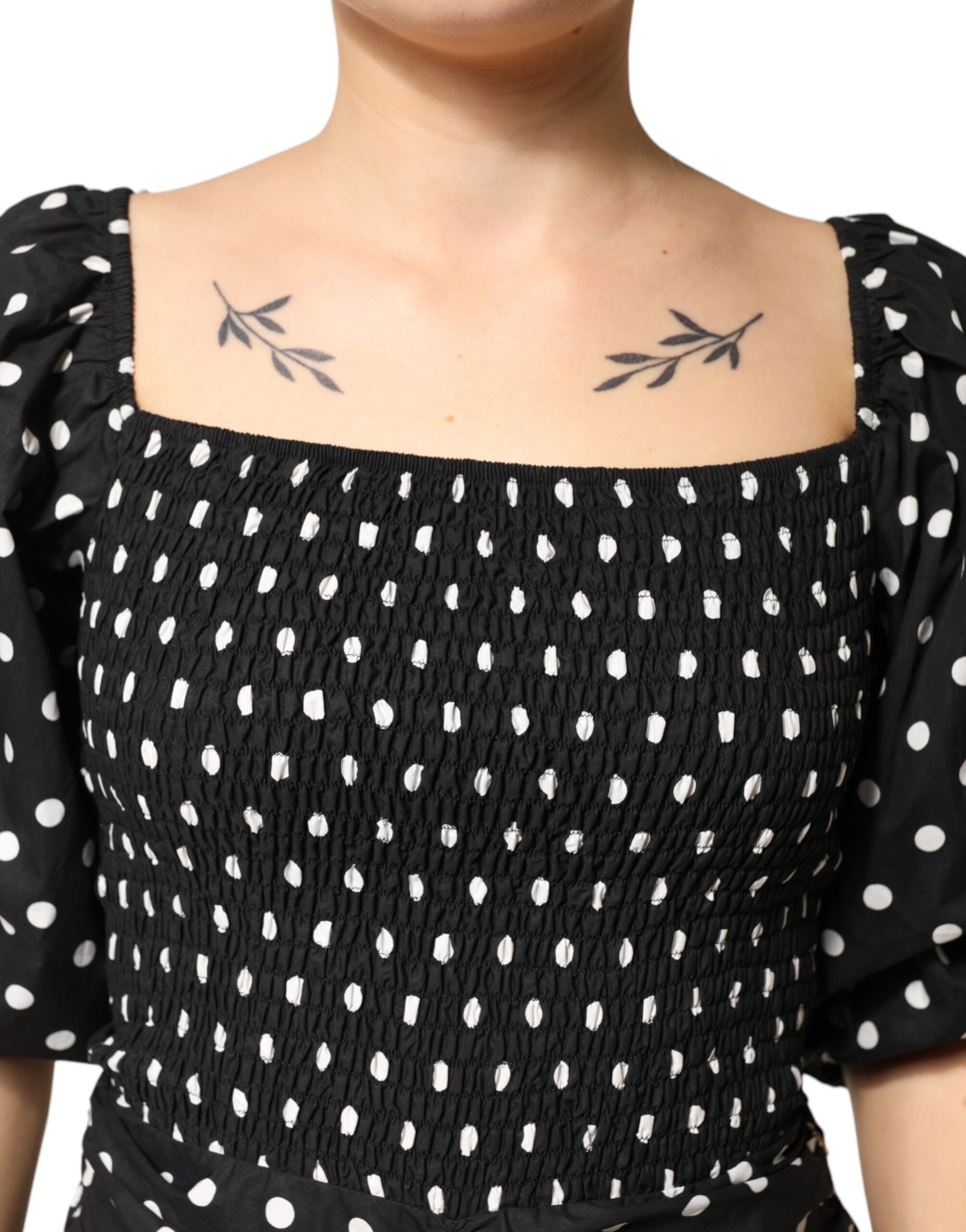 White Polka Dot Short Sleeves Mini Women's Dress (Pre-Owned) - Patrizia Pepe - Modalova