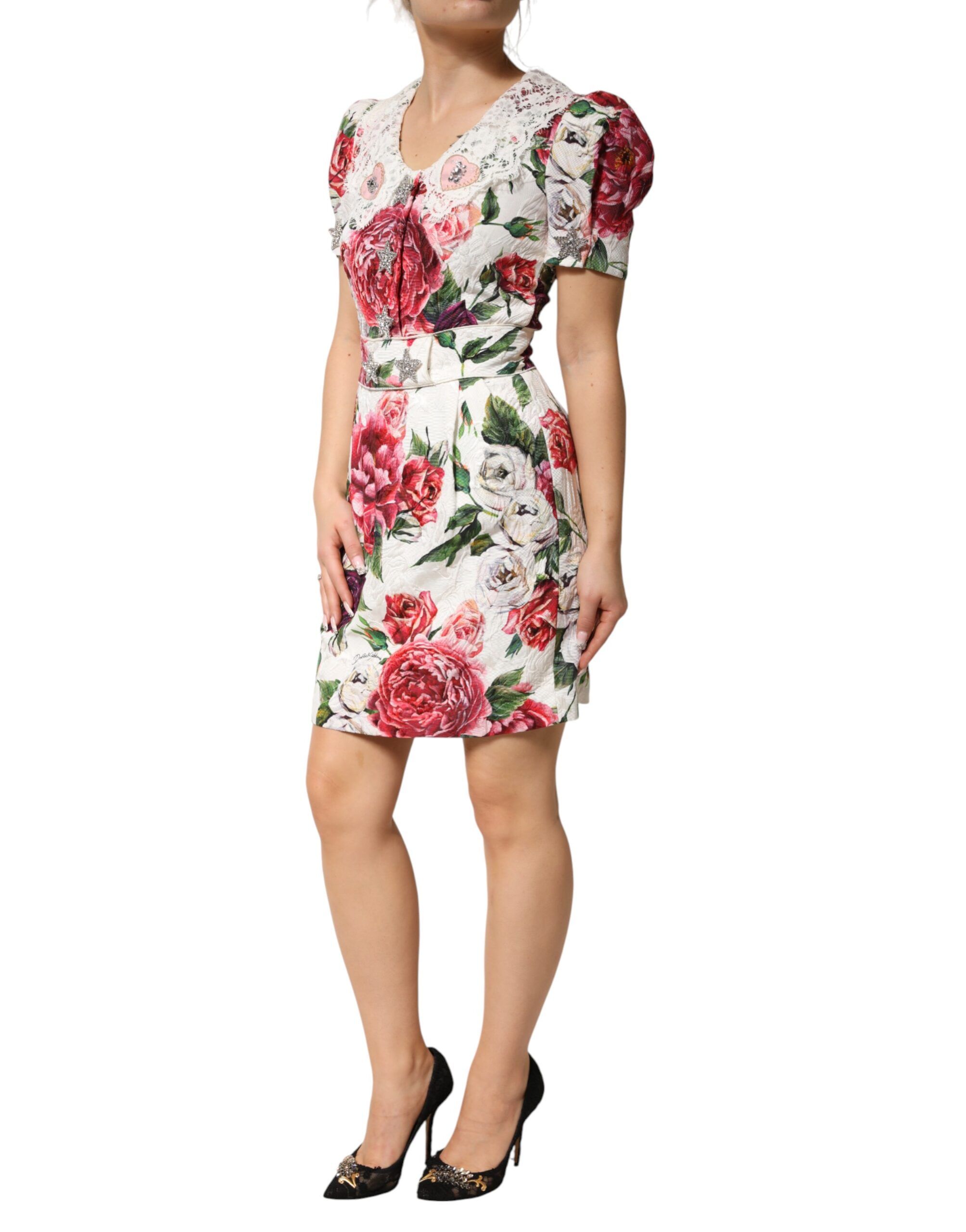 Floral Embellished Sheath Mini Women's Dress - Dolce & Gabbana - Modalova