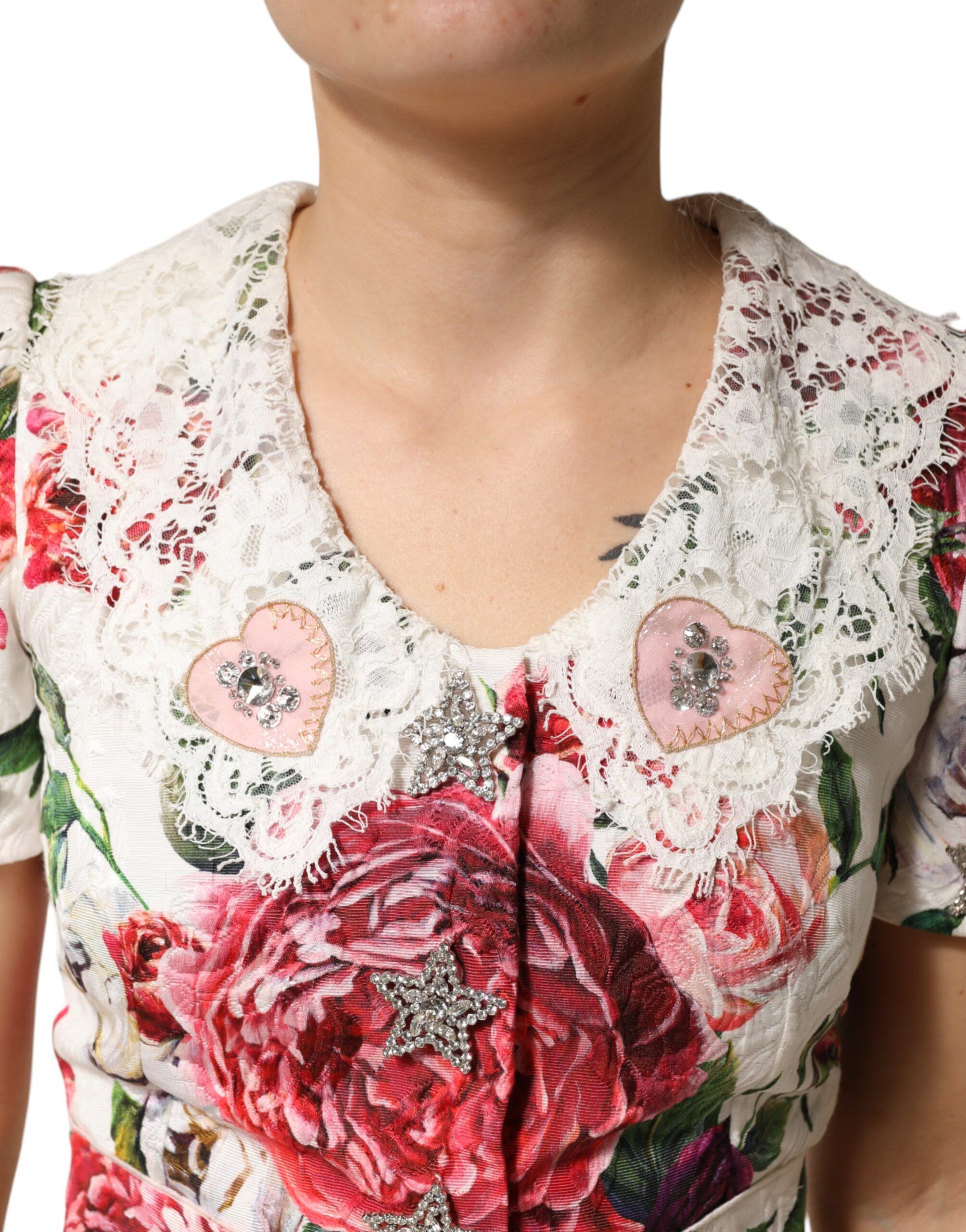 Floral Embellished Sheath Mini Women's Dress - Dolce & Gabbana - Modalova
