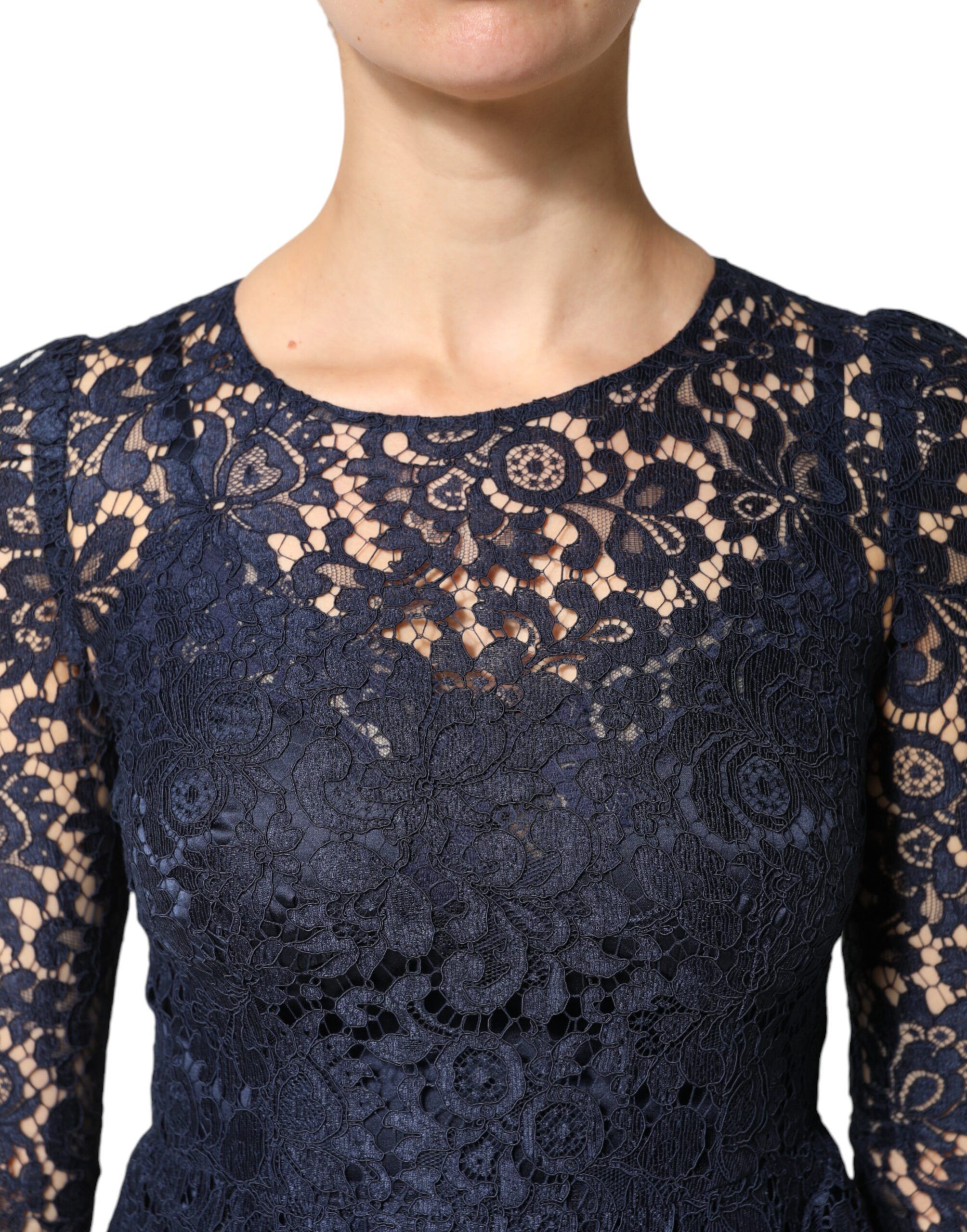 Lace Ruffle A-line Knee Length Women's Dress - Dolce & Gabbana - Modalova