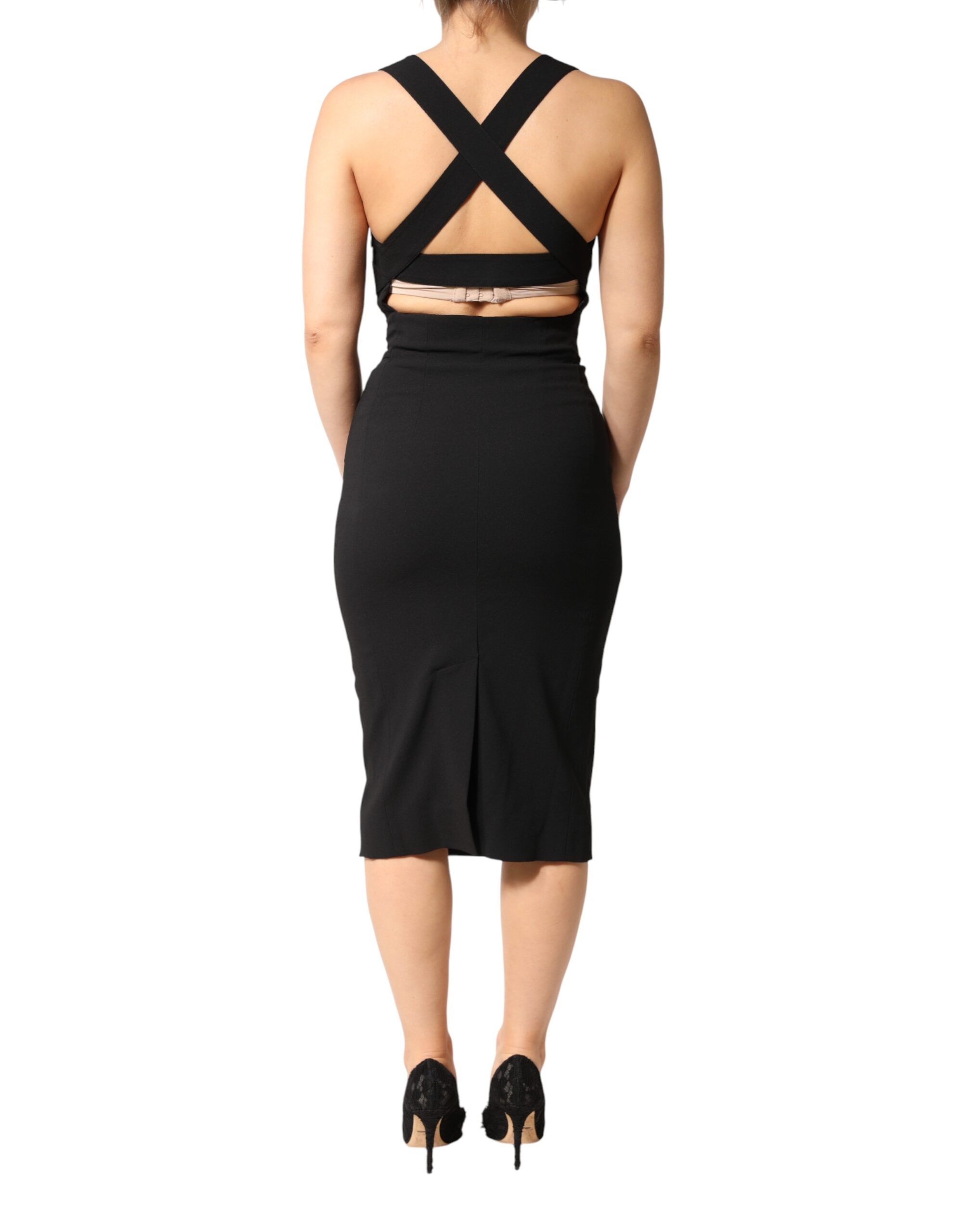 Square Neck Sleeveless Midi Women's Dress - Dolce & Gabbana - Modalova