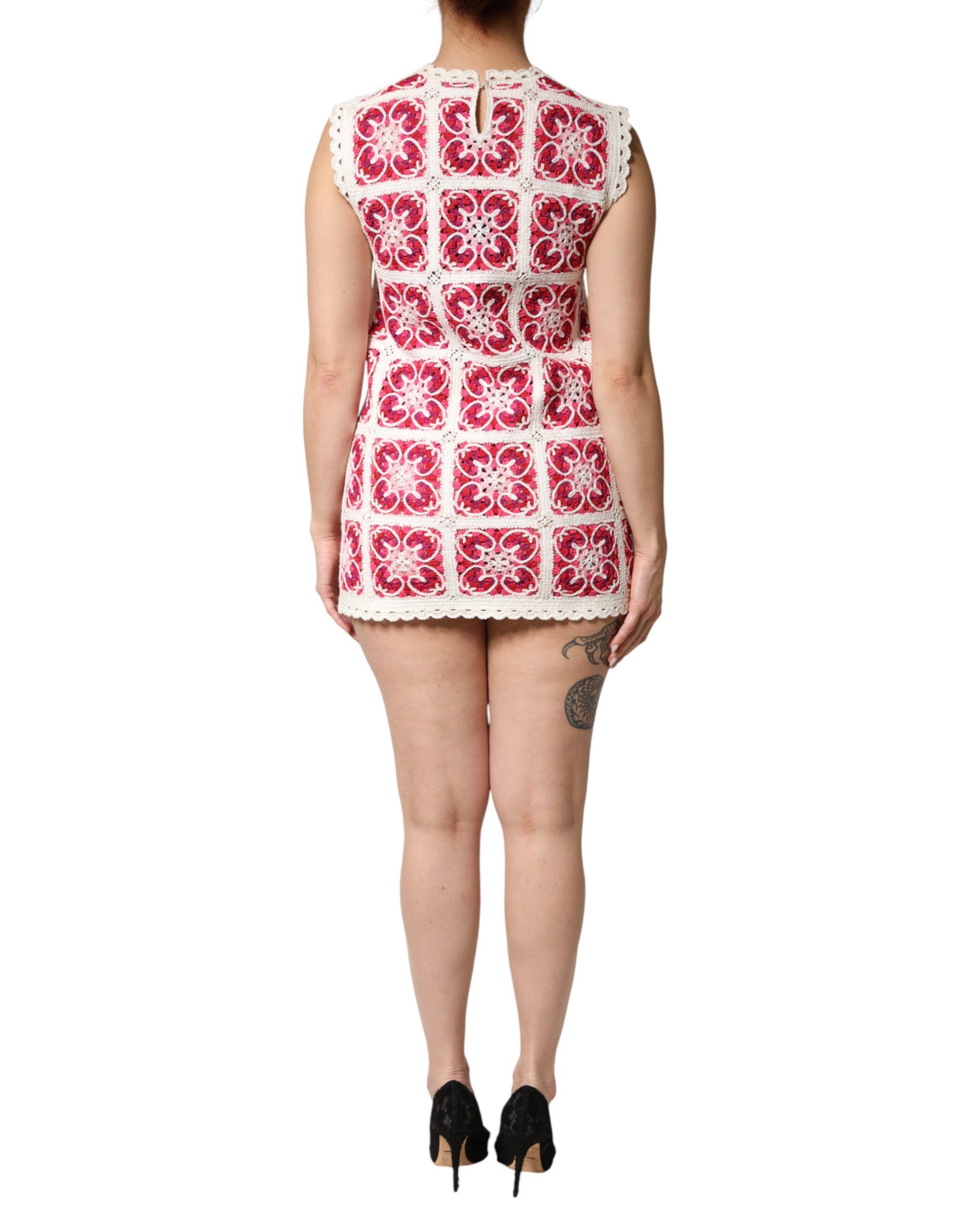 Brick Stitched Crochet Mini Women's Dress - Dolce & Gabbana - Modalova