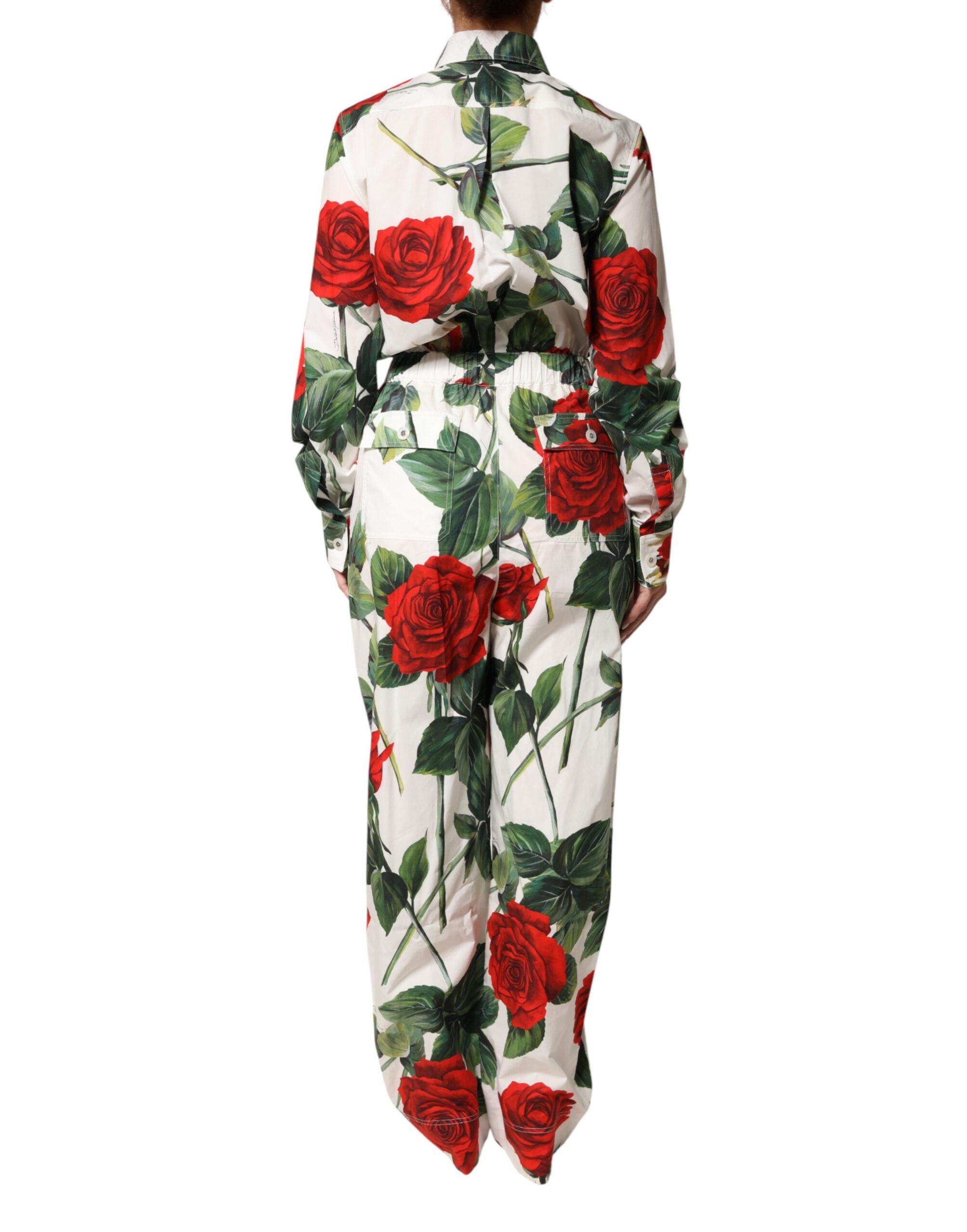 Floral Print Cotton Jumpsuit Women's Dress - Dolce & Gabbana - Modalova