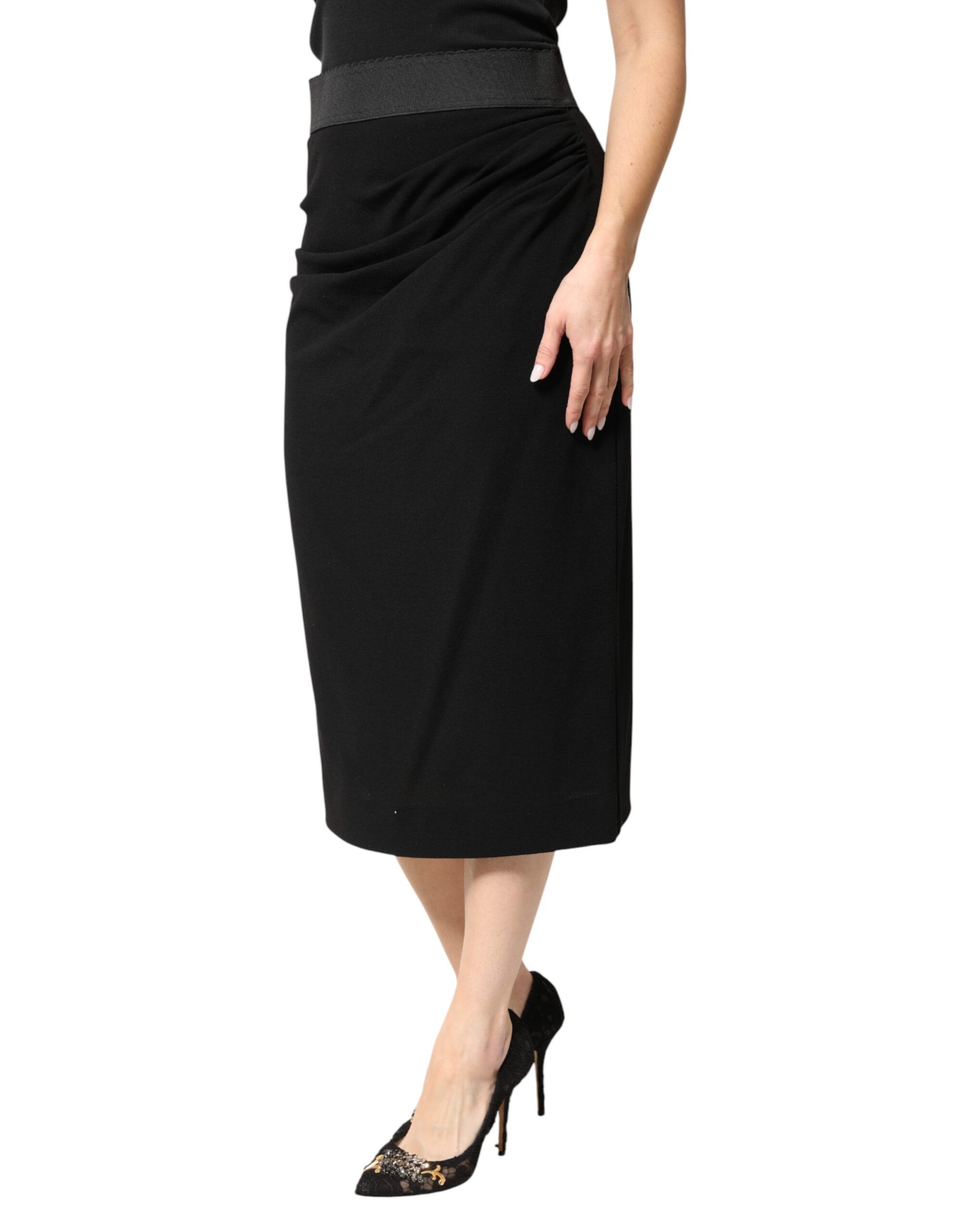 Wool High Waist Pencil Cut Midi Women's Skirt - Dolce & Gabbana - Modalova