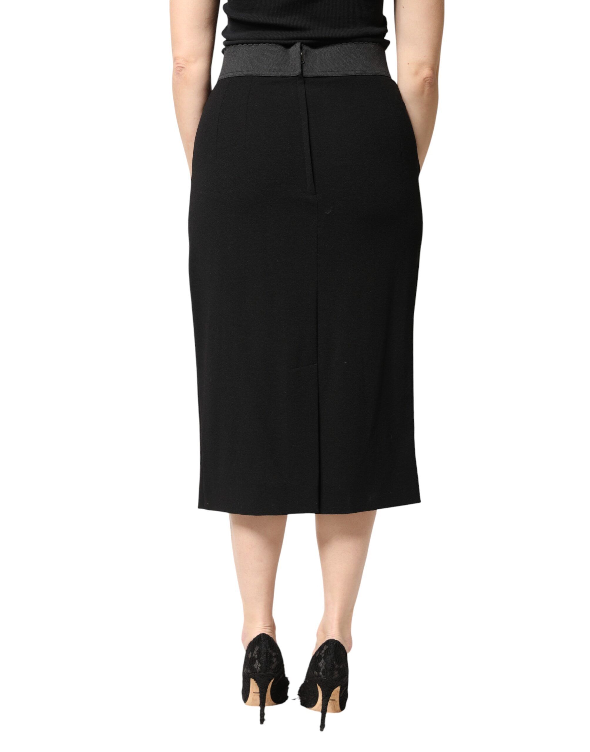 Wool High Waist Pencil Cut Midi Women's Skirt - Dolce & Gabbana - Modalova