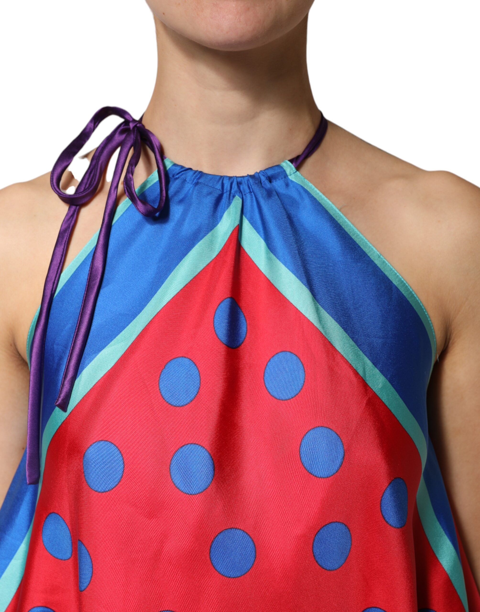 Polka Dot Tie Halter Blouse Women's Top - Dolce & Gabbana - Modalova