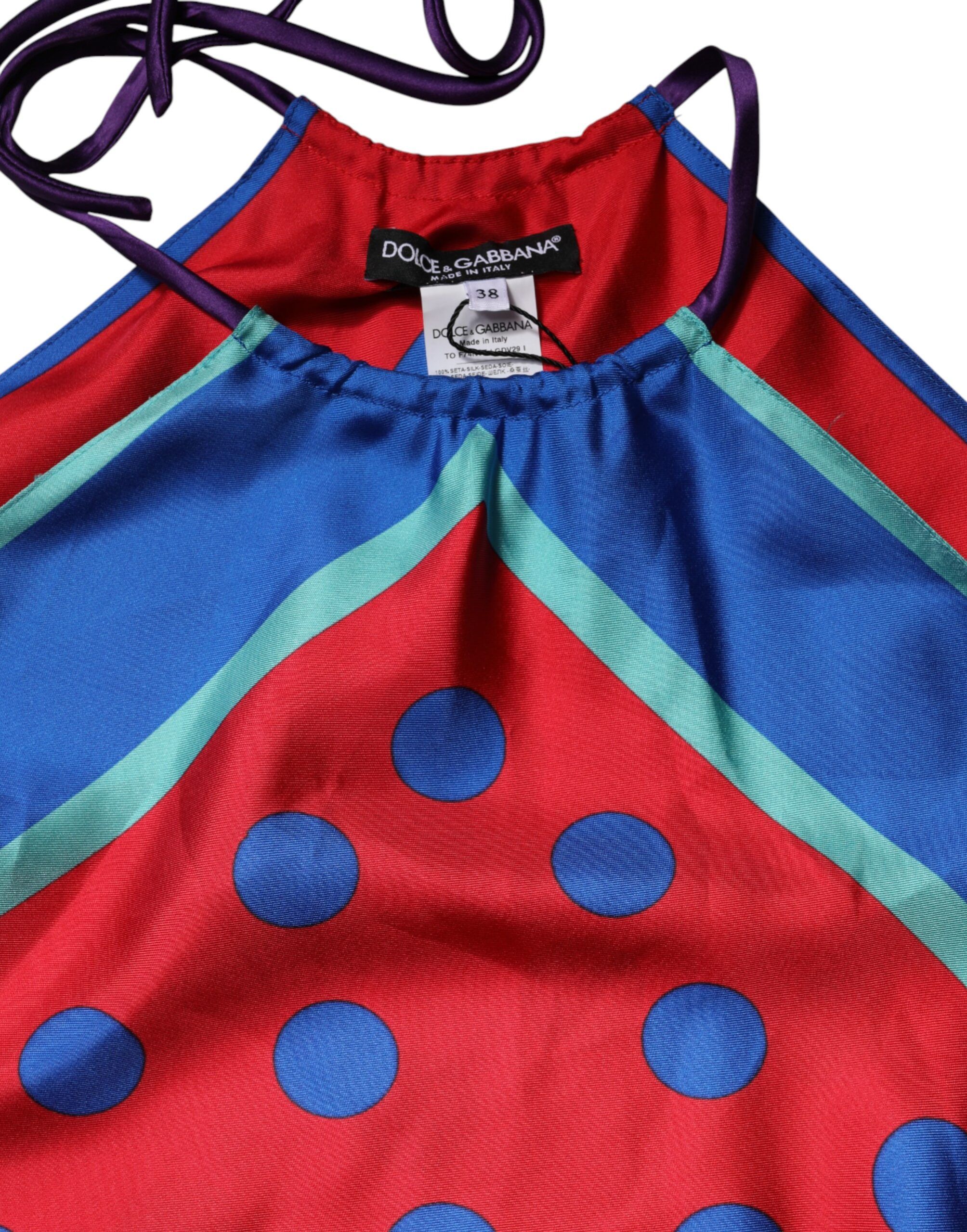 Polka Dot Tie Halter Blouse Women's Top - Dolce & Gabbana - Modalova