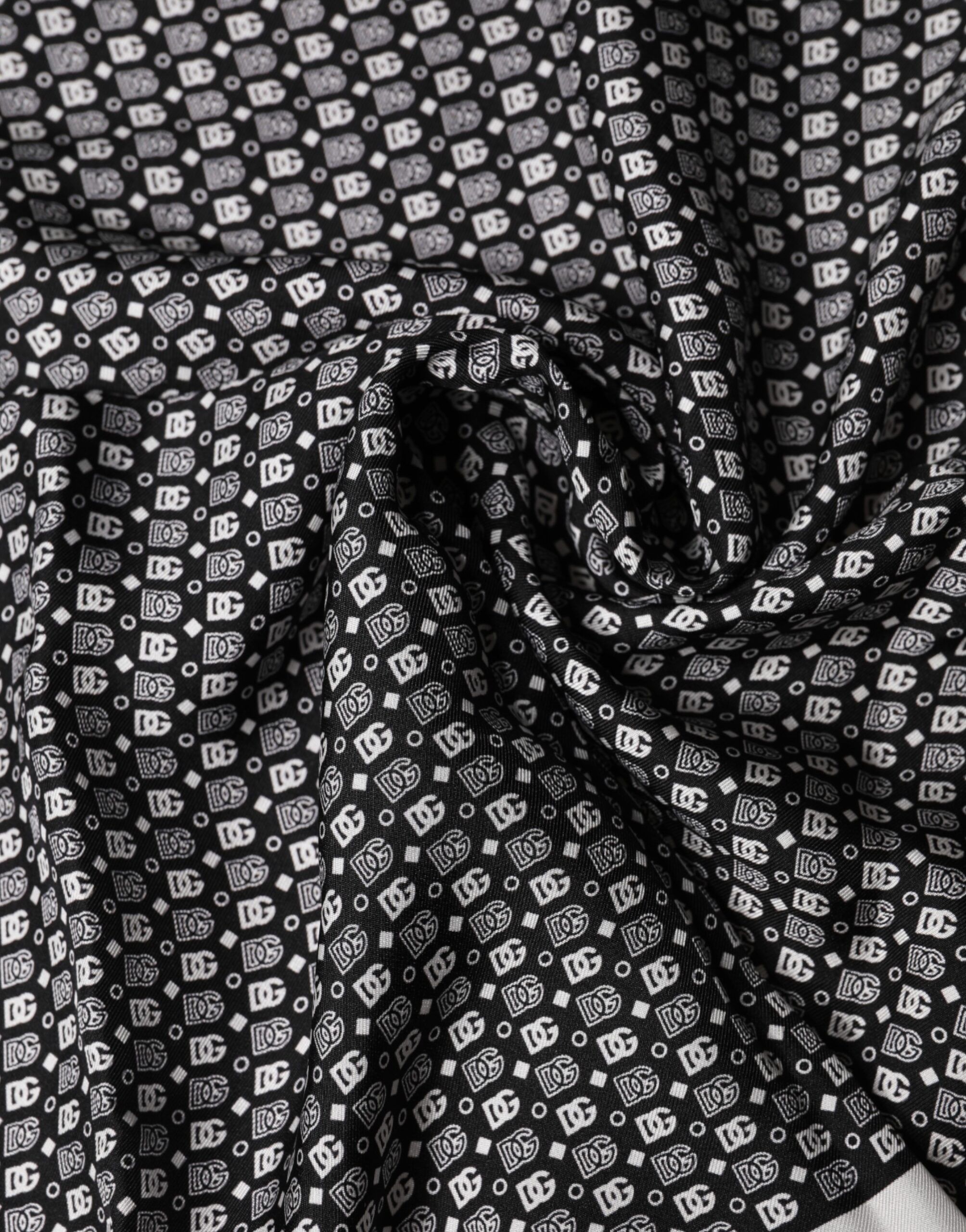 White Black Patterned Square Foulard Men's Scarf - Dolce & Gabbana - Modalova