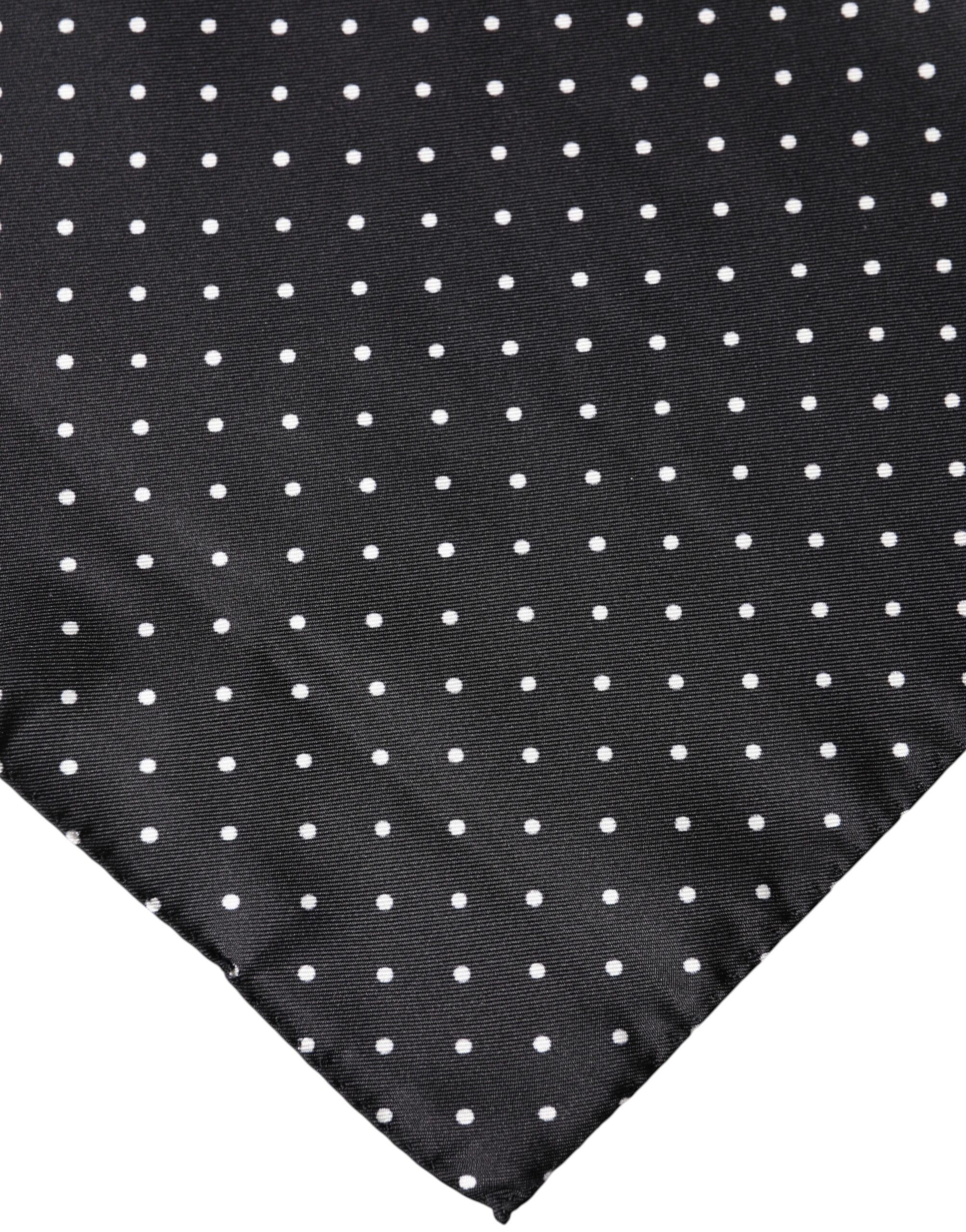 Black Polka Dot Silk Square Foulard Women's Scarf - Dolce & Gabbana - Modalova