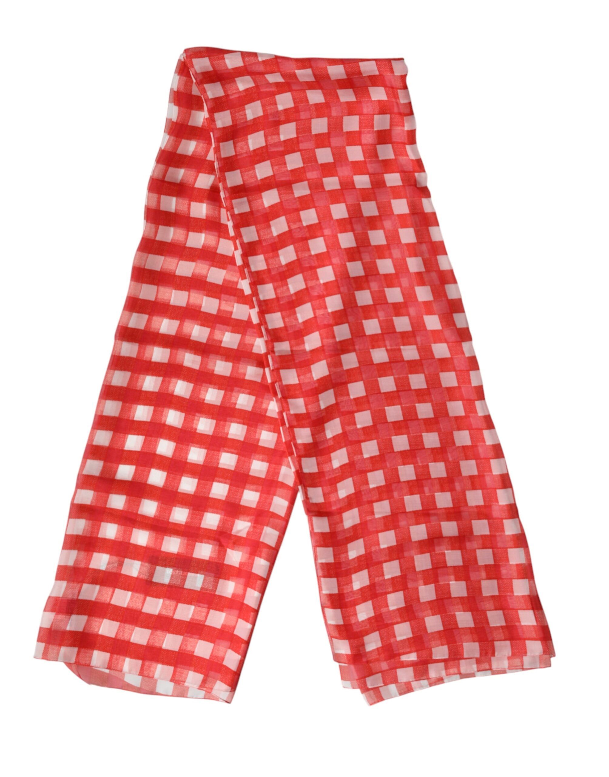 Red Checkered Stole Neck Wrap Shawl Men's Scarf - Dolce & Gabbana - Modalova
