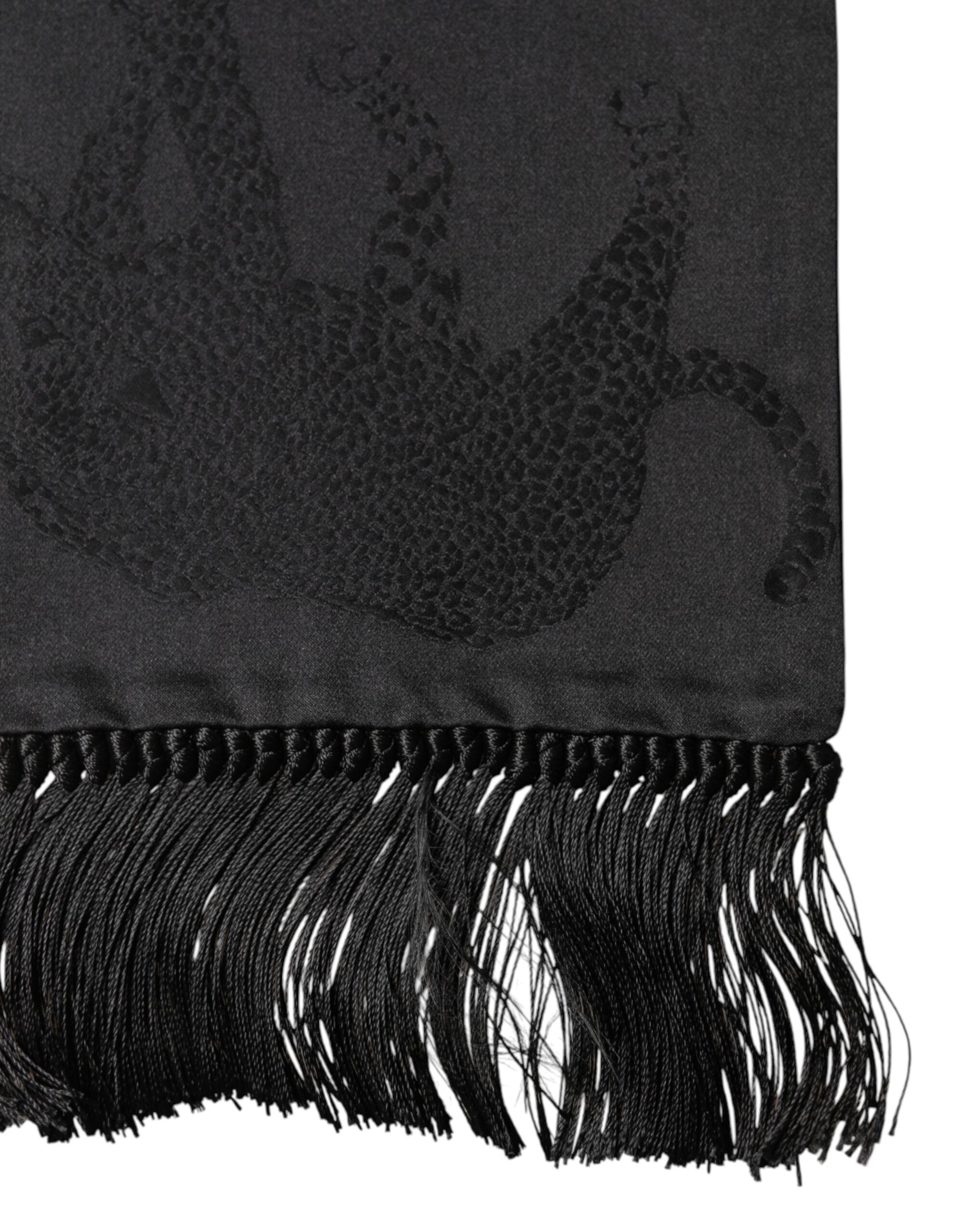 Satin Silk Fringes Neck Foulard Men's Scarf - Dolce & Gabbana - Modalova