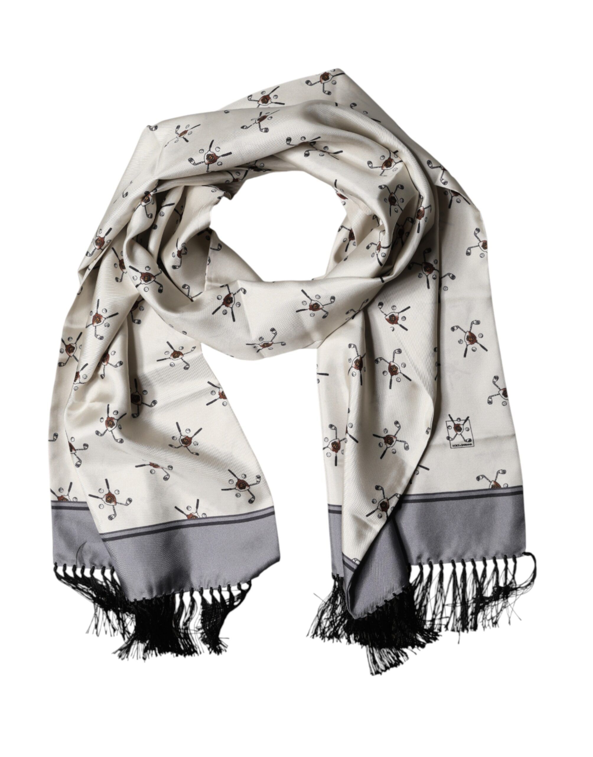 Printed Fringes Wrap Foulard Men 183cm x 33cm Men's Scarf (Pre-Owned) - Dolce & Gabbana - Modalova