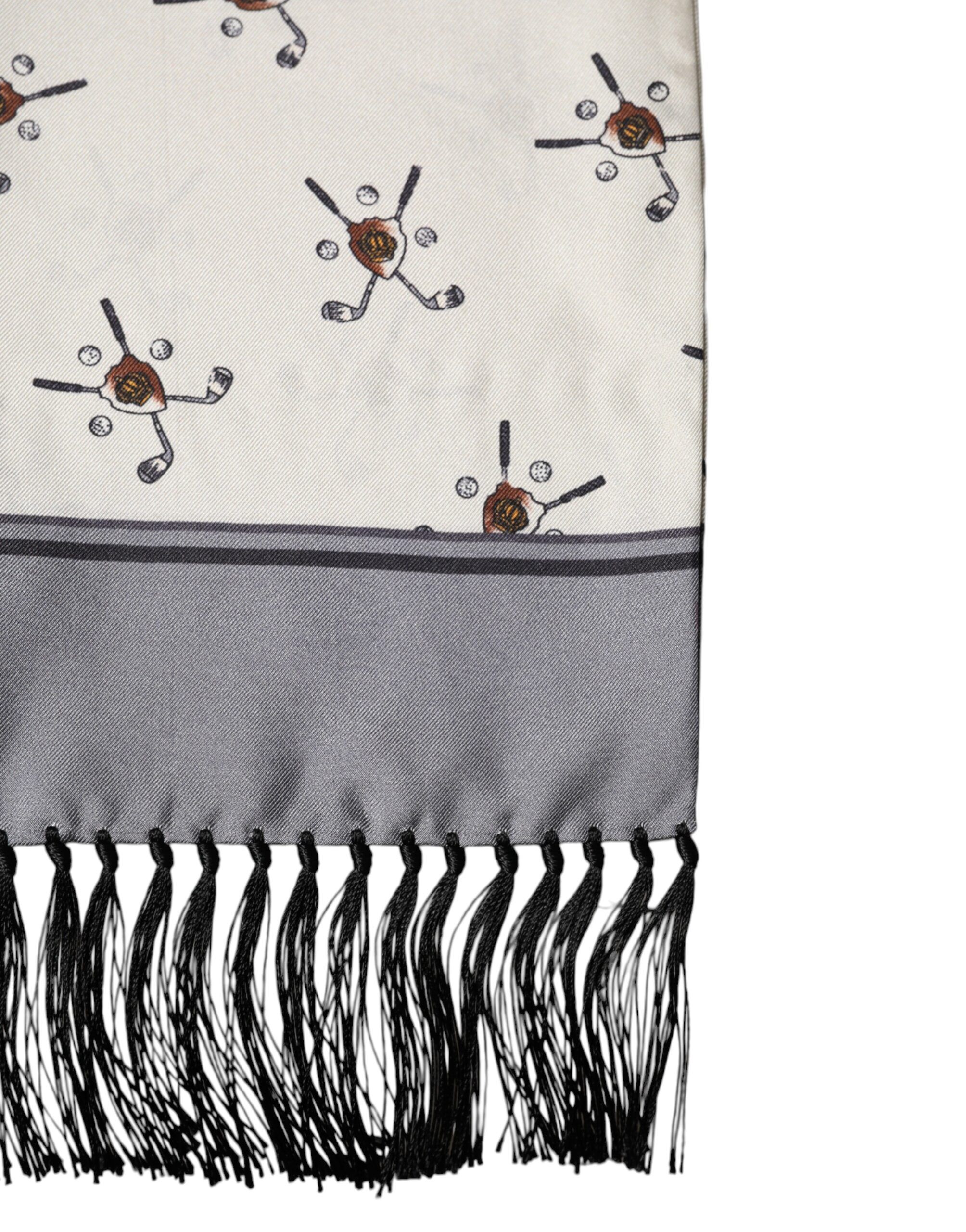 Printed Fringes Wrap Foulard Men 183cm x 33cm Men's Scarf (Pre-Owned) - Dolce & Gabbana - Modalova