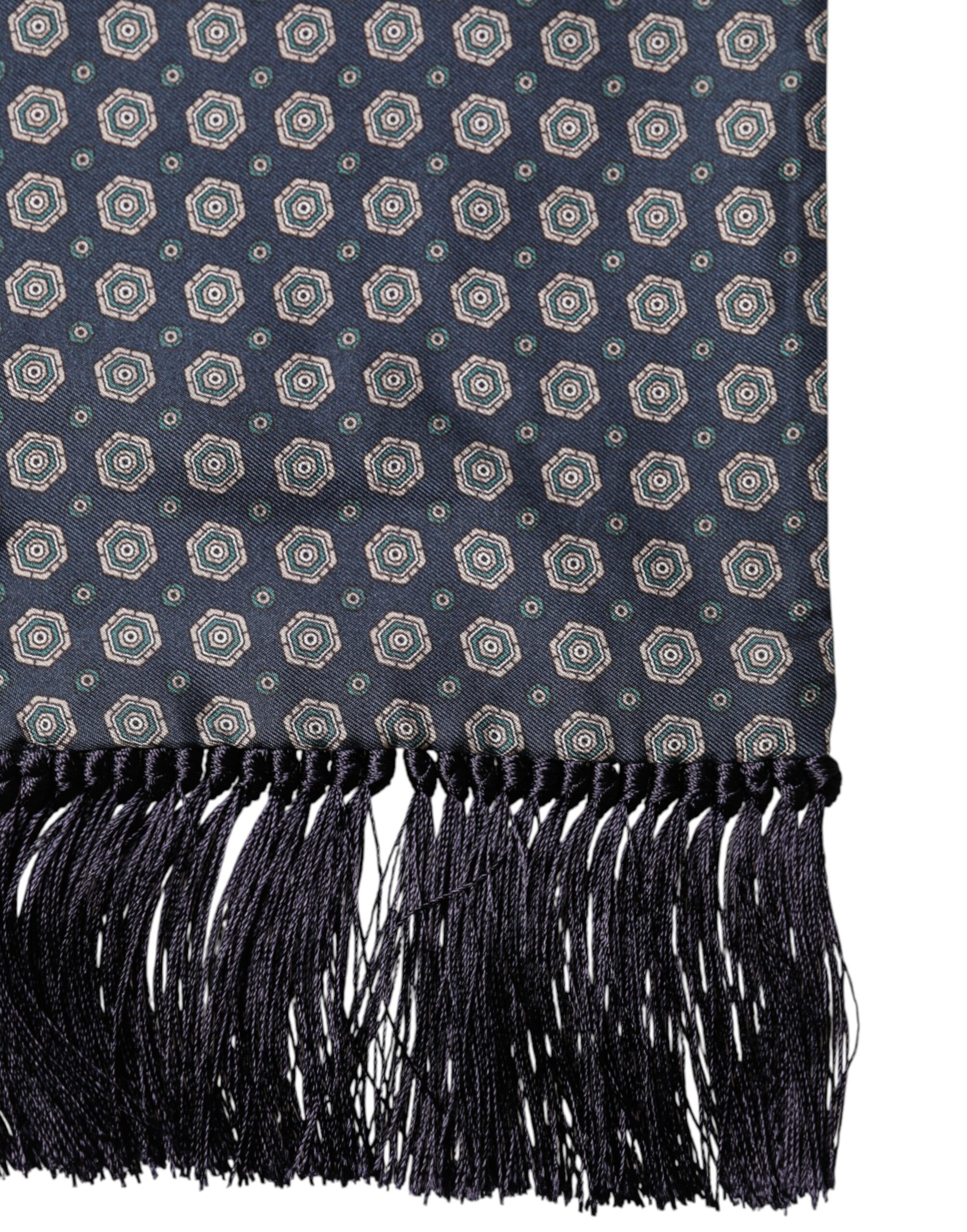 Patterned Silk Fringes Foulard 138cm x 15.5cm Men's Scarf - Dolce & Gabbana - Modalova