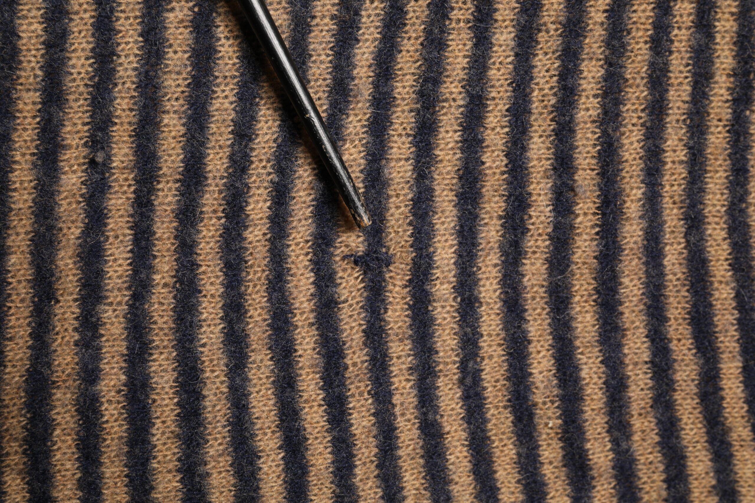 Brown Black Stripes Wool Crew Neck Pullover Men's Sweater (Pre-Owned) - Daniele Alessandrini - Modalova