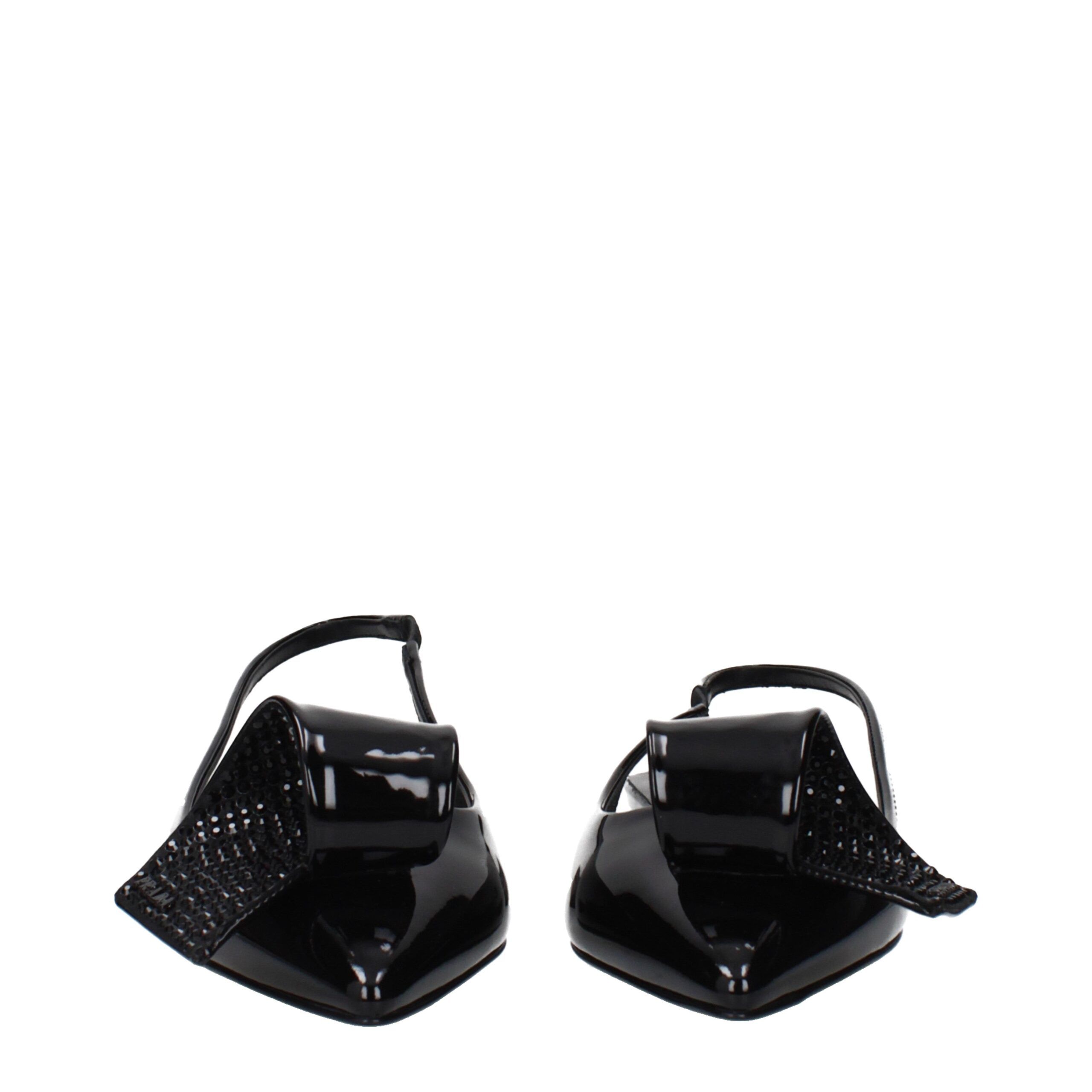 Leather Flat Women's Sandals - Prada - Modalova