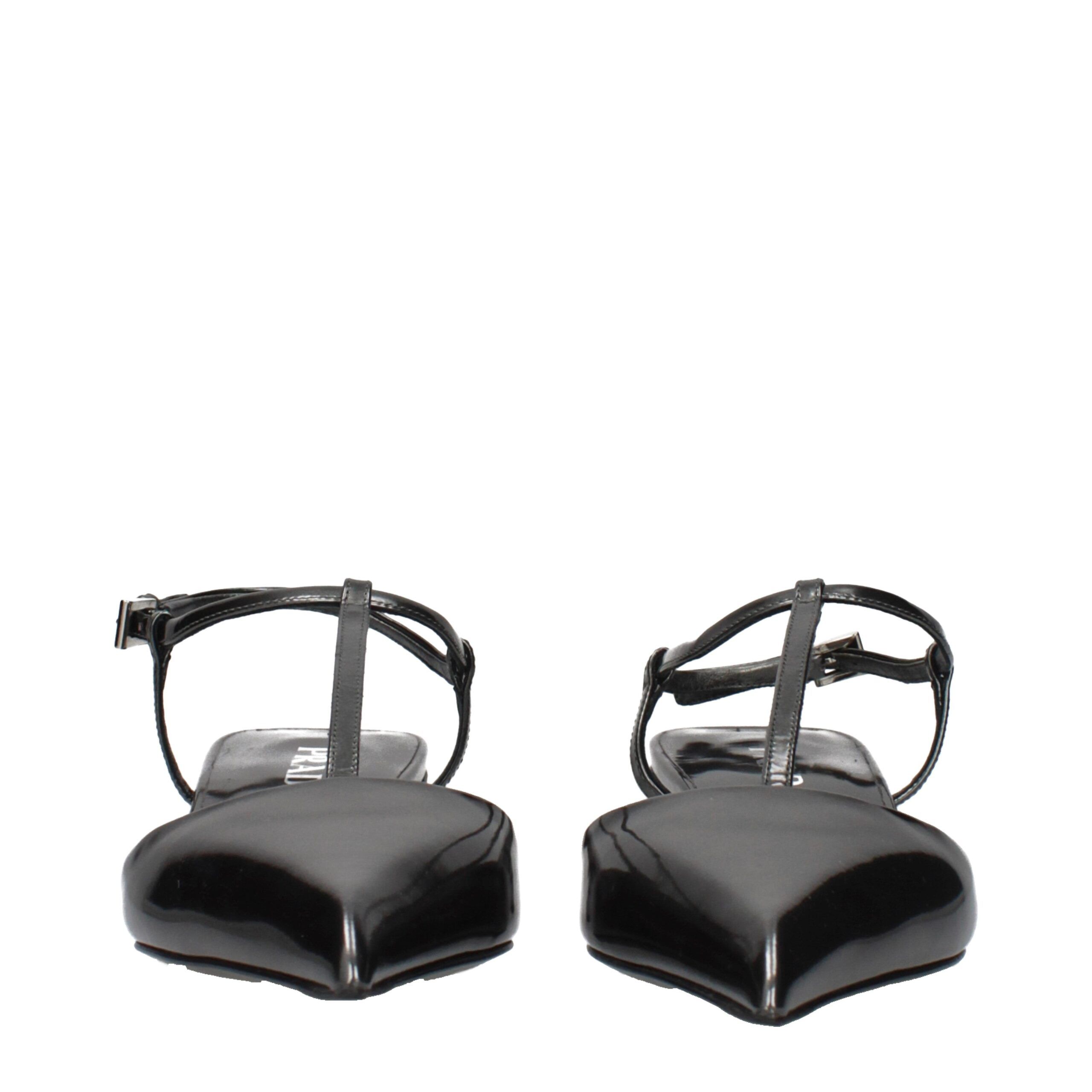 Leather Flat Women's Sandals - Prada - Modalova