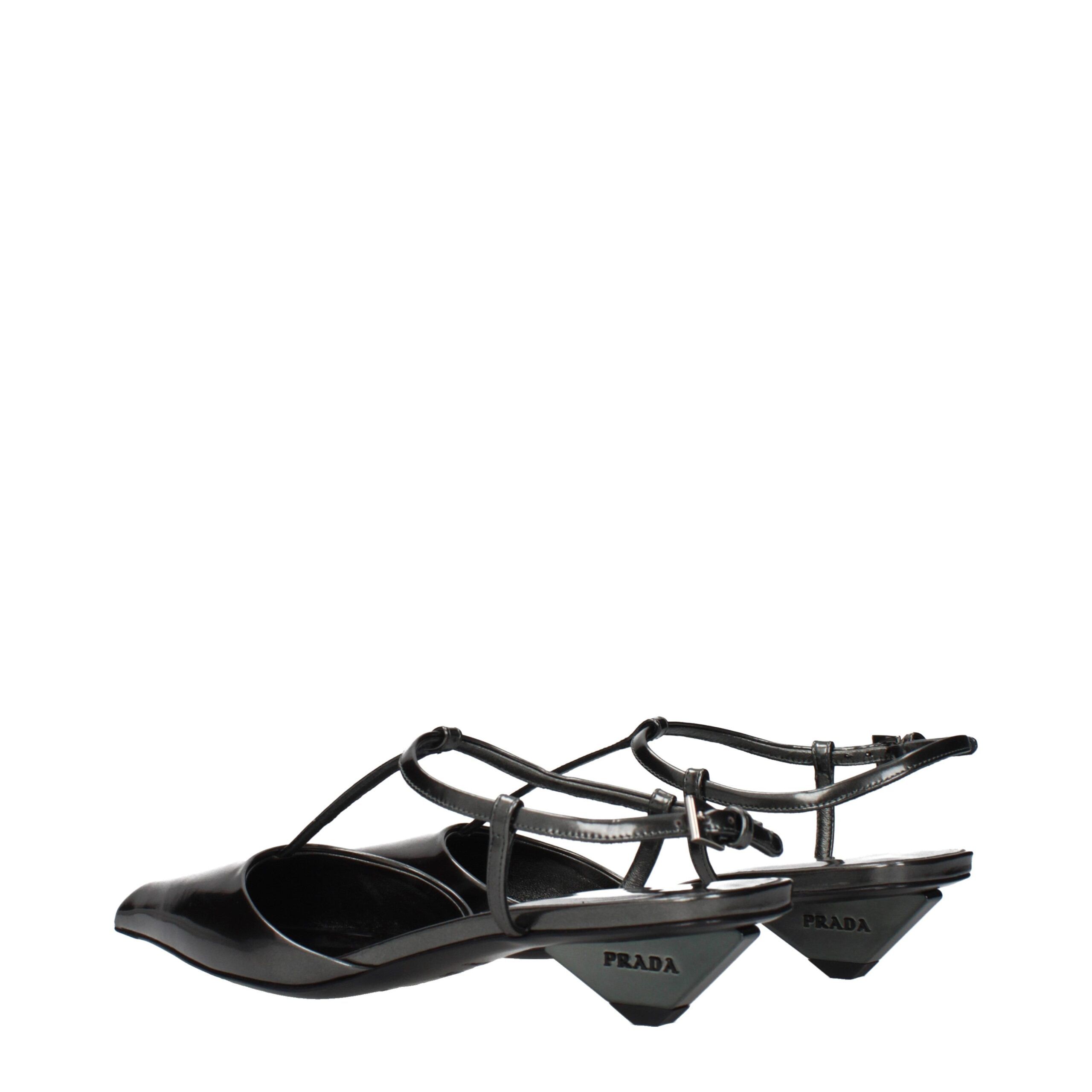 Leather Flat Women's Sandals - Prada - Modalova