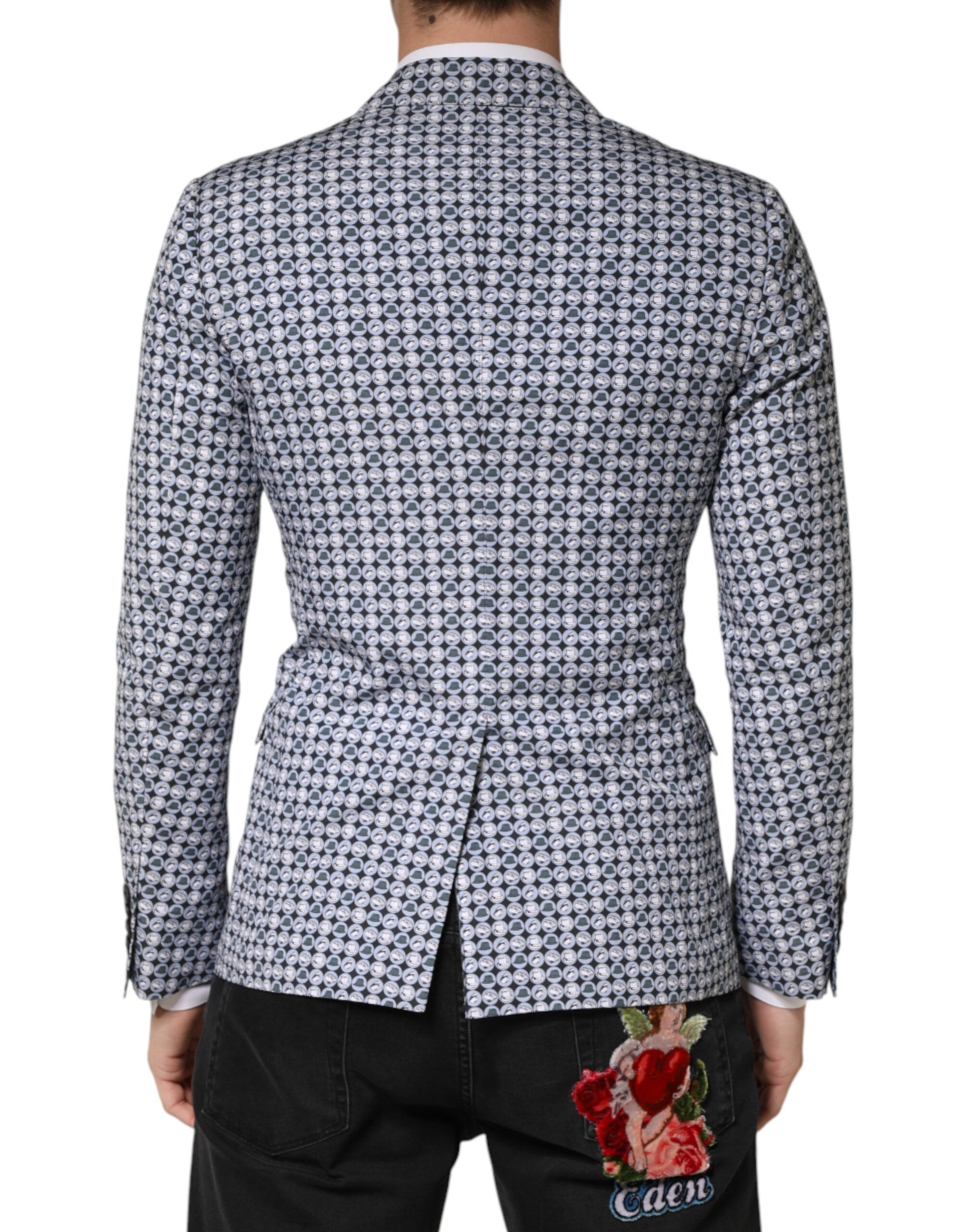 Cotton Patterned Single Breasted Men's Blazer - Dolce & Gabbana - Modalova