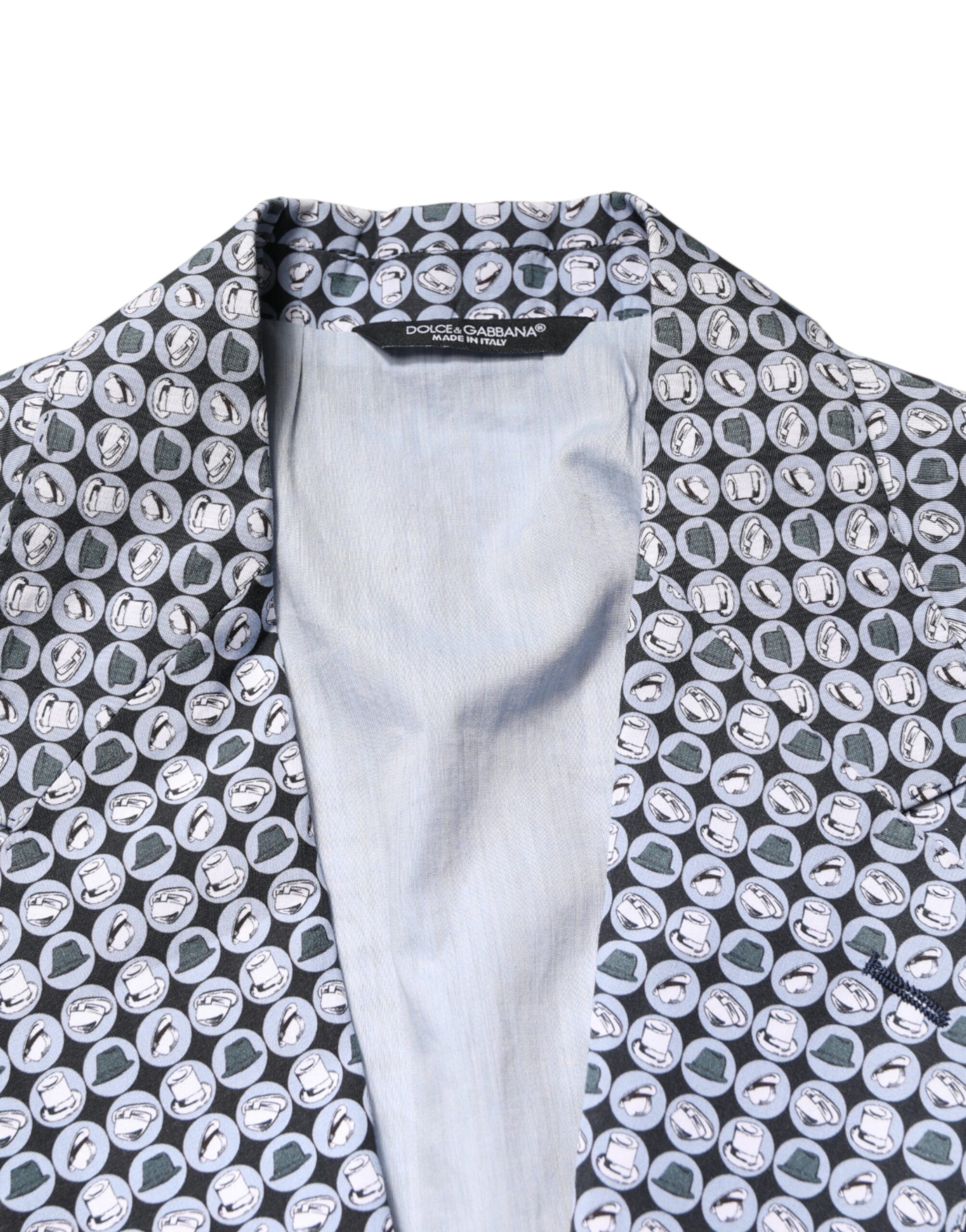 Cotton Patterned Single Breasted Men's Blazer - Dolce & Gabbana - Modalova