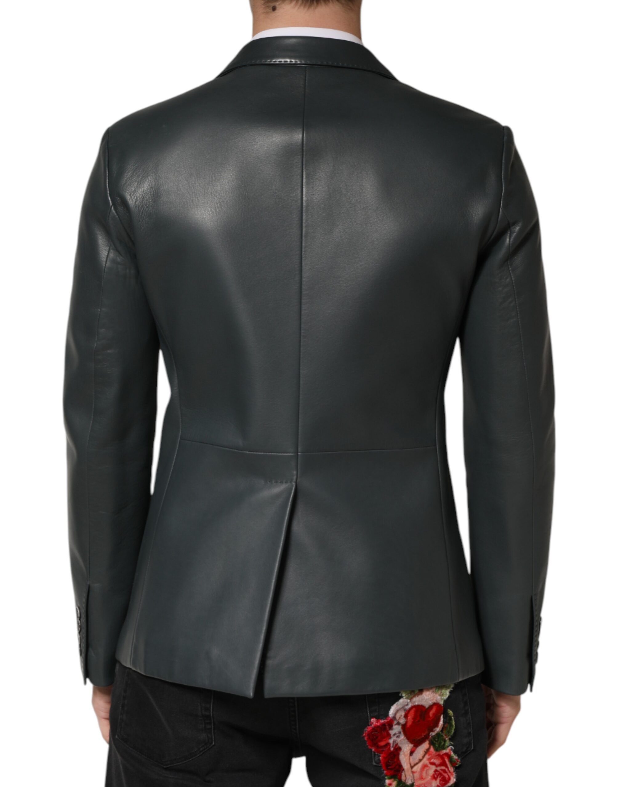 Leather Double Breasted 2Button Men's Blazer (Pre-Owned) - Dolce & Gabbana - Modalova